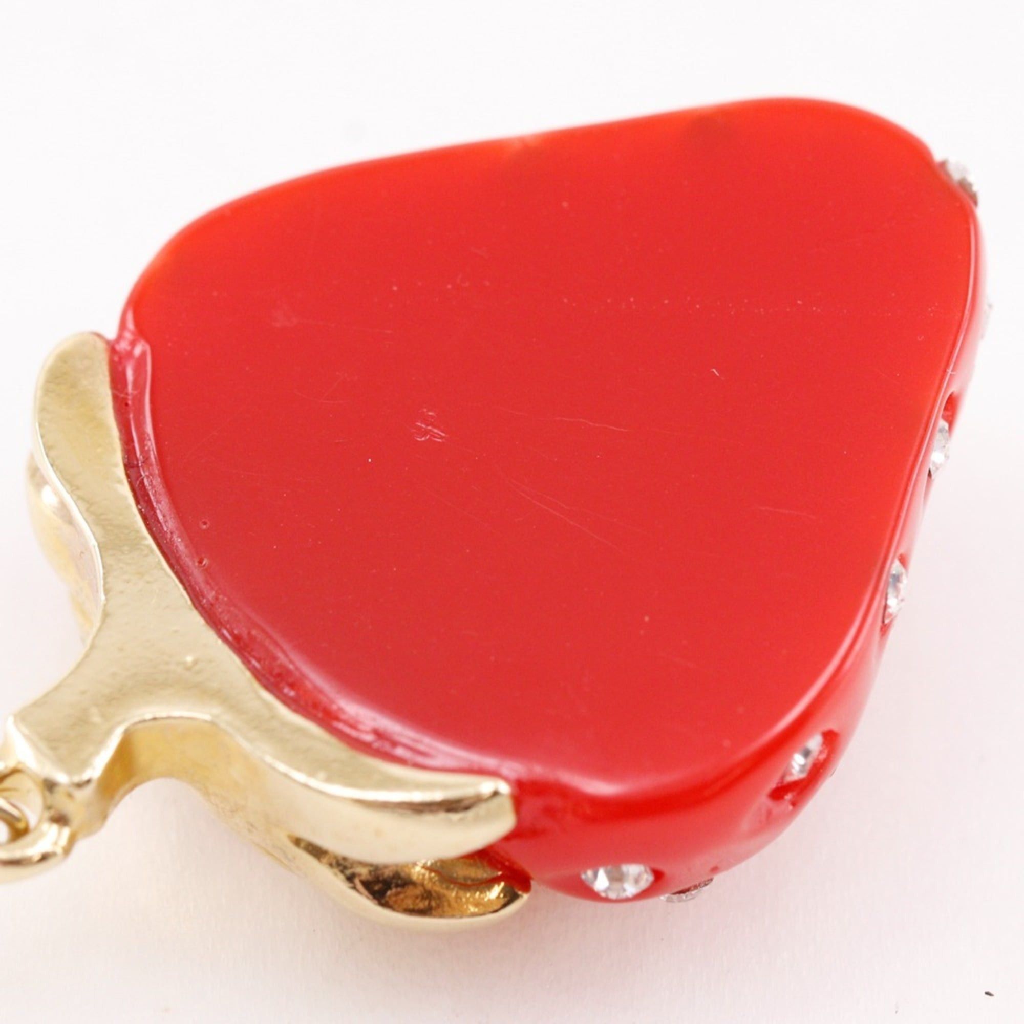Louis Vuitton Louis Vuitton Boucles de Reilles Fraises Earrings, Strawberry Design, M64922, Resin with Rhinestones, Made in France, Pink Heart Shape, Approx. 13g, Women's. Size ONE SIZE - 5 Thumbnail