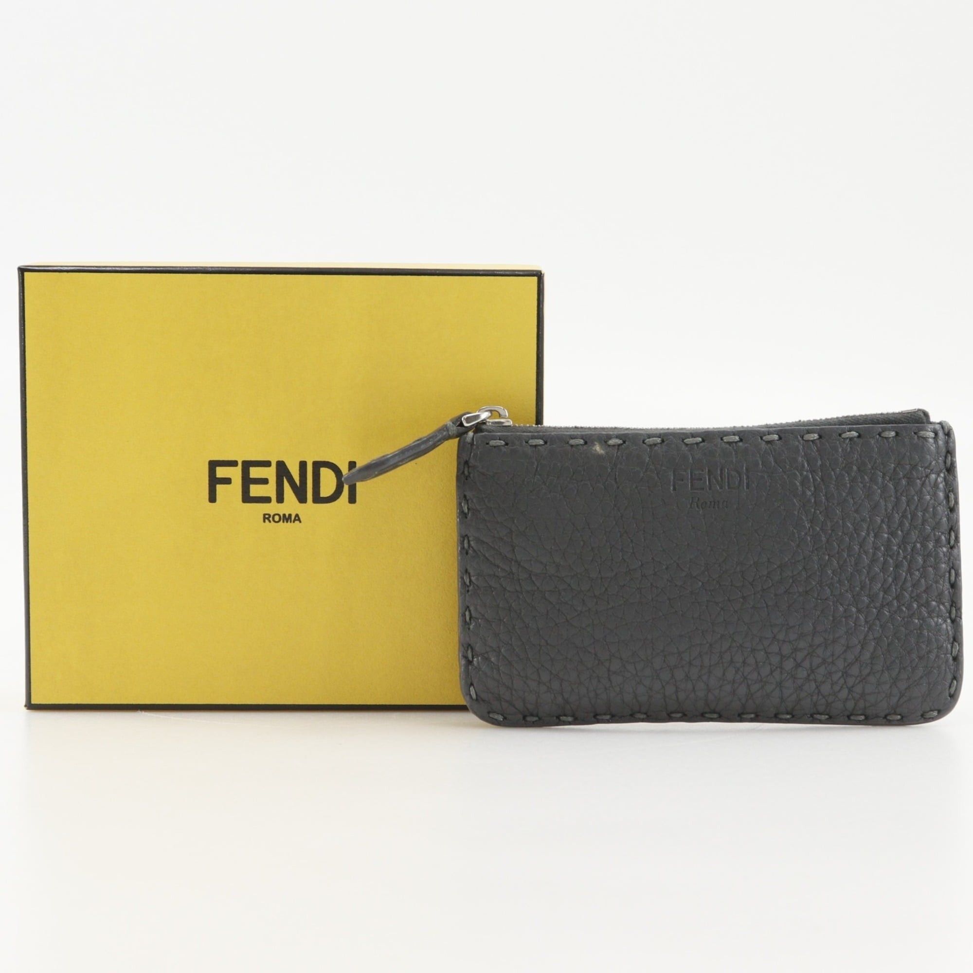 Fendi Fendi Celeria Coin Case, Leather, Gray, Unisex Size ONE SIZE - 19 Thumbnail