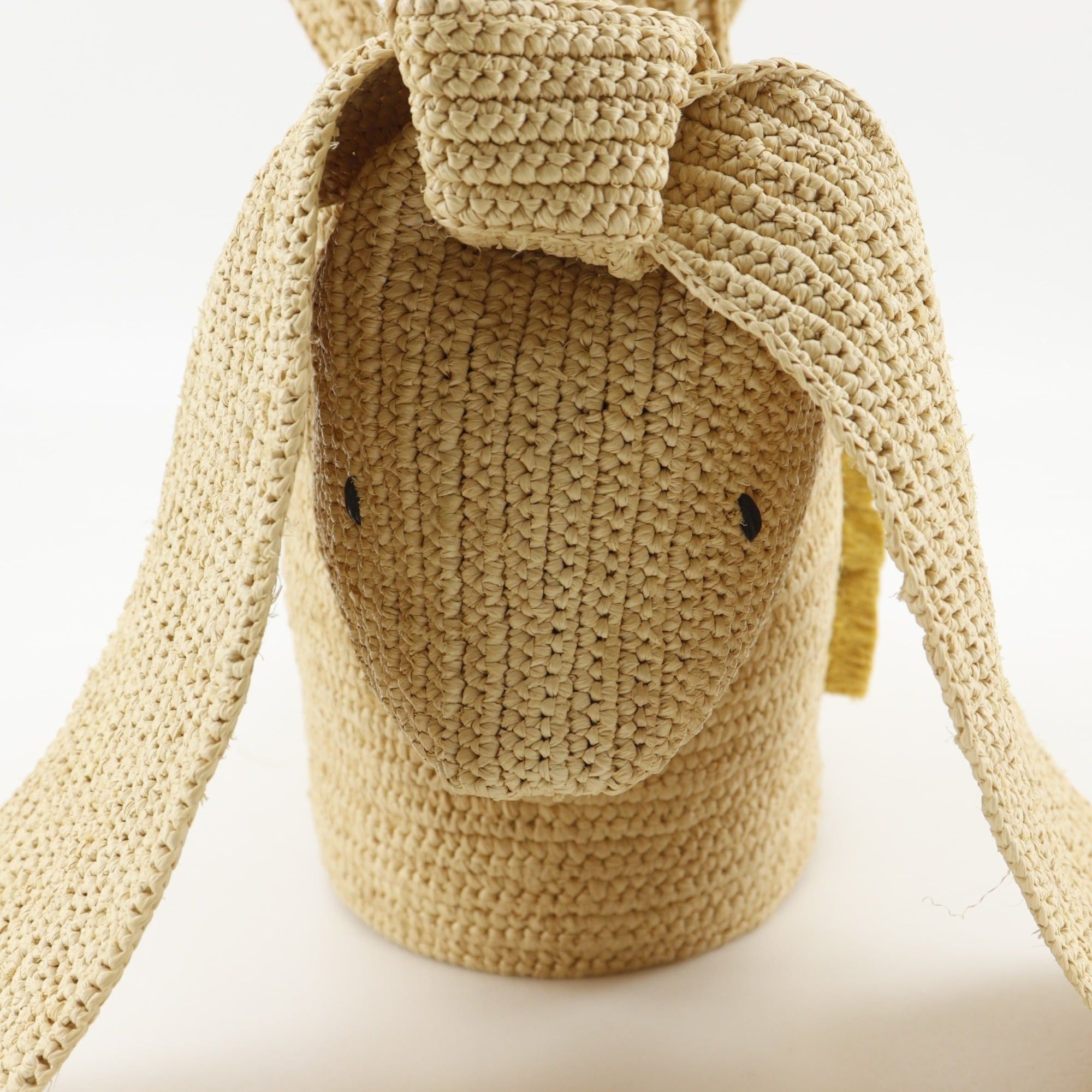 Loewe Loewe Bunny Basket Handbag, A223S17X01, Raffia x Calfskin, Made in Madagascar, Natural Beige, S22248, Women's. Size ONE SIZE - 9 Thumbnail