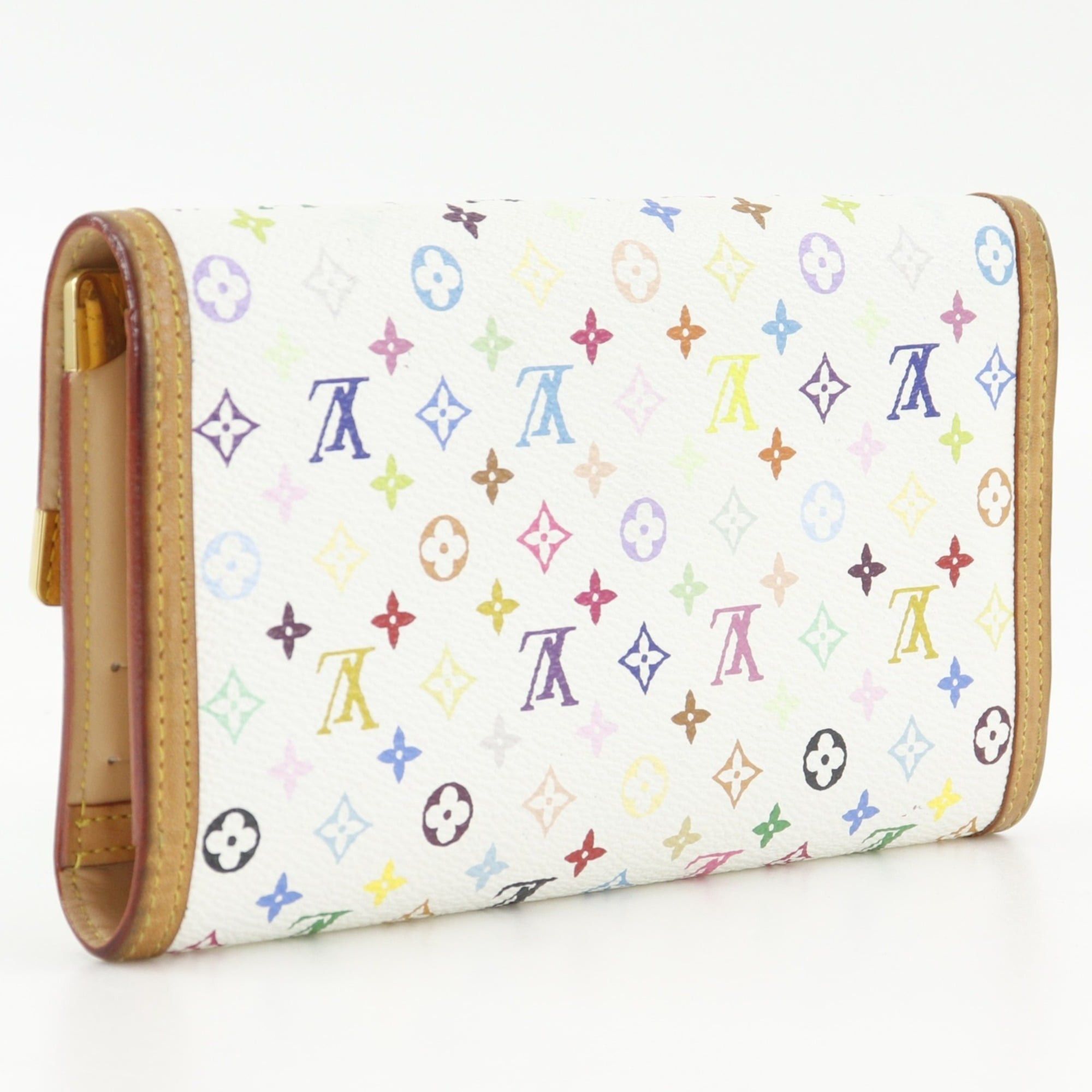 Louis Vuitton Louis Vuitton Porte Tresor International Tri-fold Long Wallet M92659 Monogram Multicolor Blanc 2006 TH0026 Snap Button Women's Size ONE SIZE - 3 Thumbnail