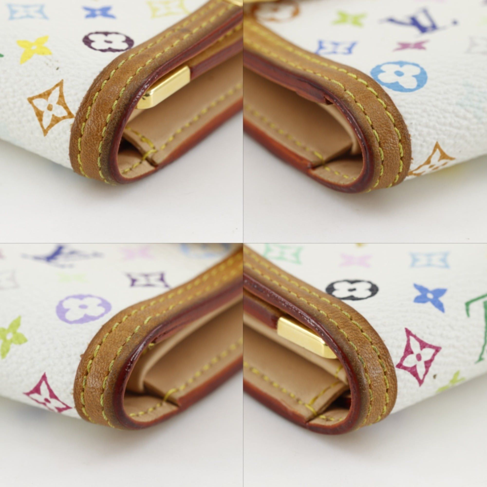 Louis Vuitton Louis Vuitton Porte Tresor International Tri-fold Long Wallet M92659 Monogram Multicolor Blanc 2006 TH0026 Snap Button Women's Size ONE SIZE - 4 Thumbnail