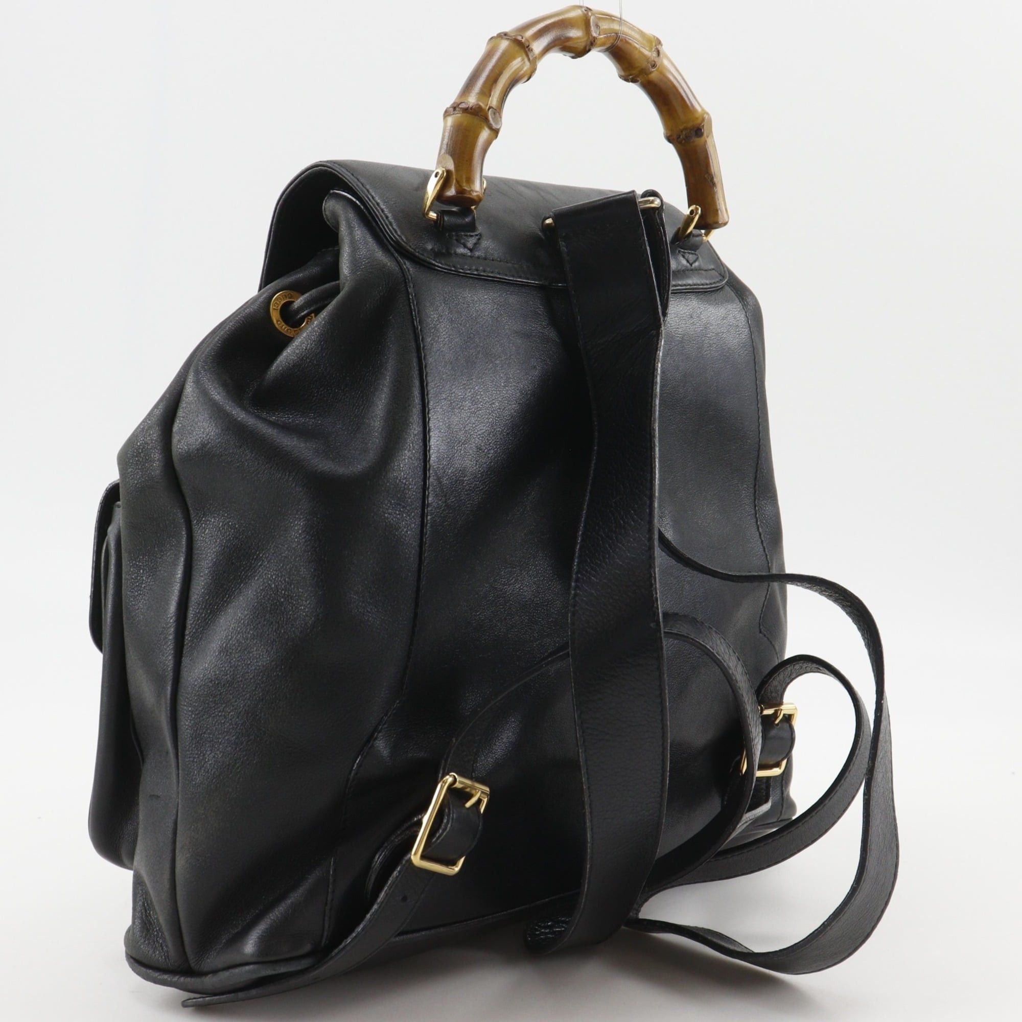 Gucci Gucci Bamboo Backpack/Daypack Bag 003.2058.0016 Leather Black 2-way A5 Flap Women's Size ONE SIZE - 3 Thumbnail