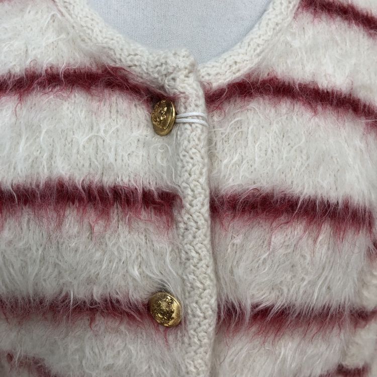 Celine Celine Striped Fuzzy Cardigan Size S Size S / US 4 / IT 40 - 6 Thumbnail