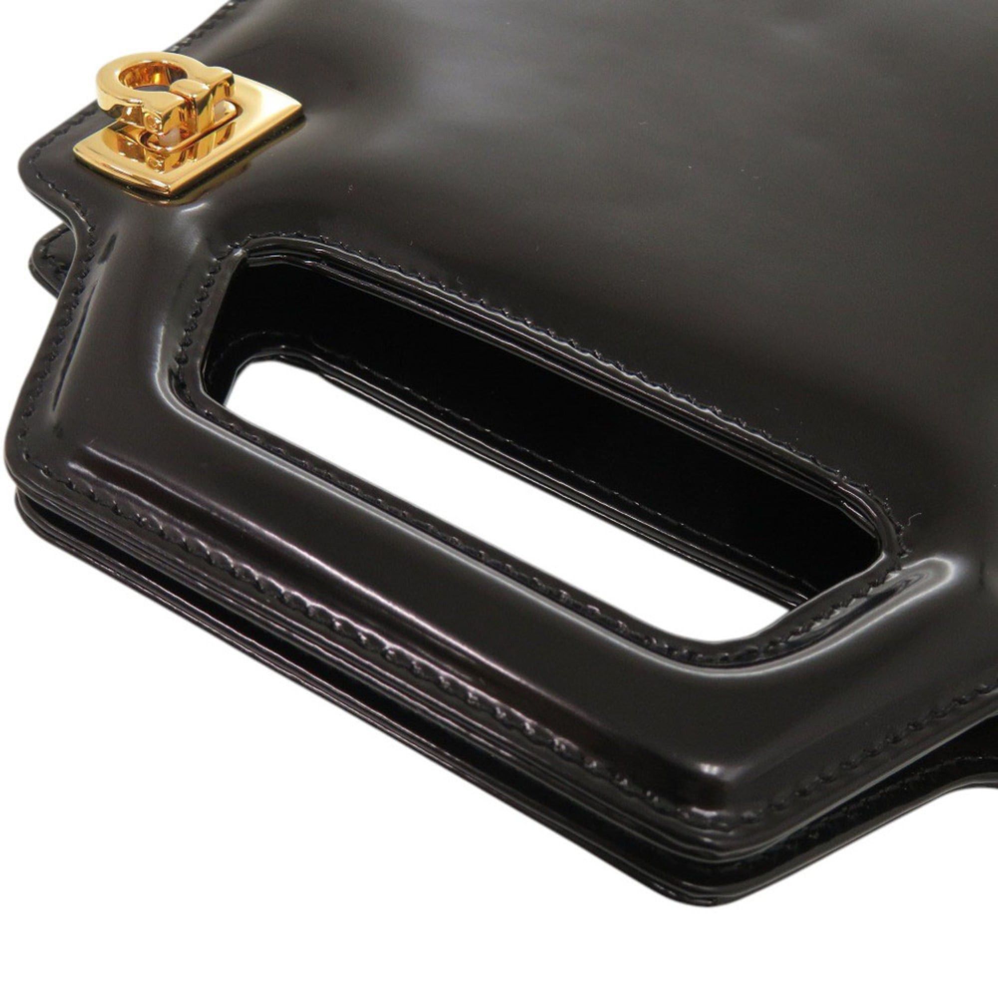 Salvatore Ferragamo Unused Salvatore Ferragamo Wanda Mini 2WAY Gancini 213494 Calf Leather Black Handbag 1390Salvatore Size ONE SIZE - 8 Thumbnail