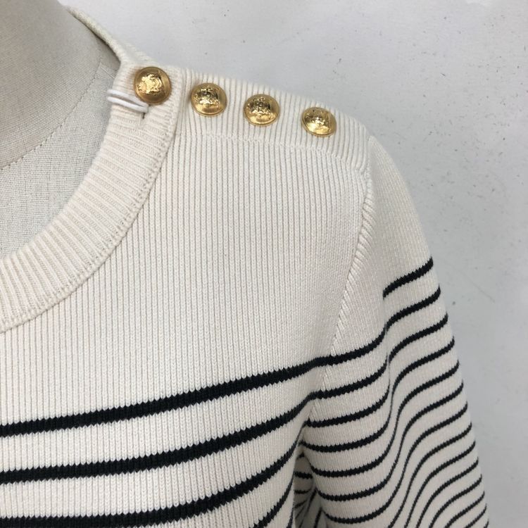 Celine Celine Striped Gold Button Sweater M Size M / US 6-8 / IT 42-44 - 7 Thumbnail