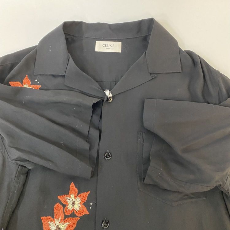 Celine Celine Floral Embroidery Short Sleeve Shirt Size 39 Size US M / EU 48-50 / 2 - 10 Thumbnail