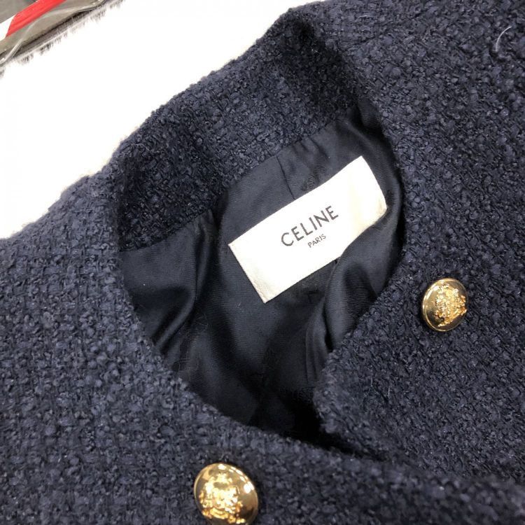 Celine Celine Navy Wool Tweed Jacket Size 38 Size S / US 4 / IT 40 - 6 Thumbnail