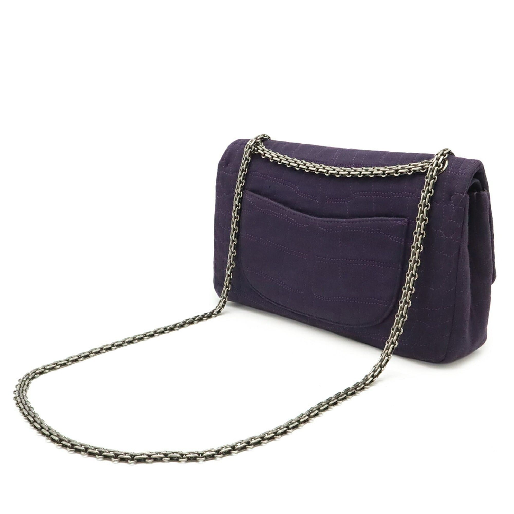 Chanel CHANEL 2.55 Shoulder Bag, Chain Shoulder, Canvas Cotton, Purple Size ONE SIZE - 3 Thumbnail