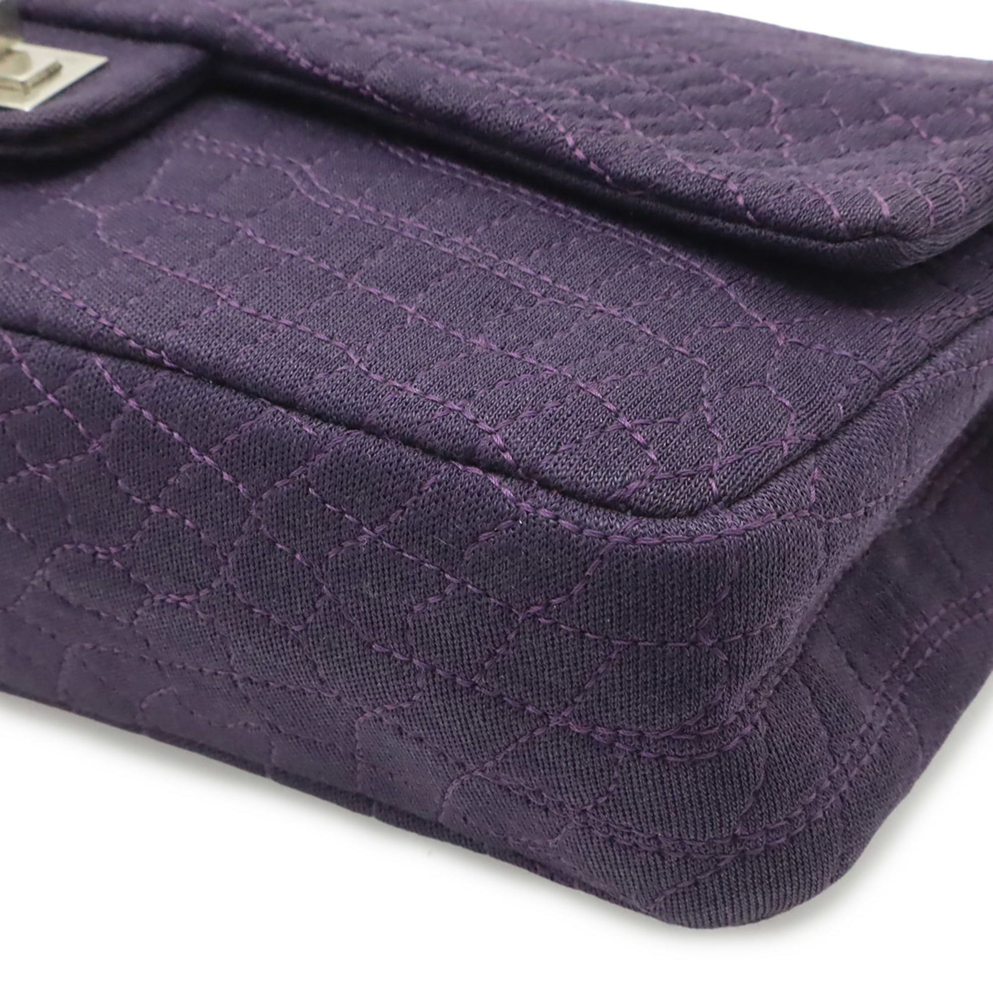 Chanel CHANEL 2.55 Shoulder Bag, Chain Shoulder, Canvas Cotton, Purple Size ONE SIZE - 4 Thumbnail