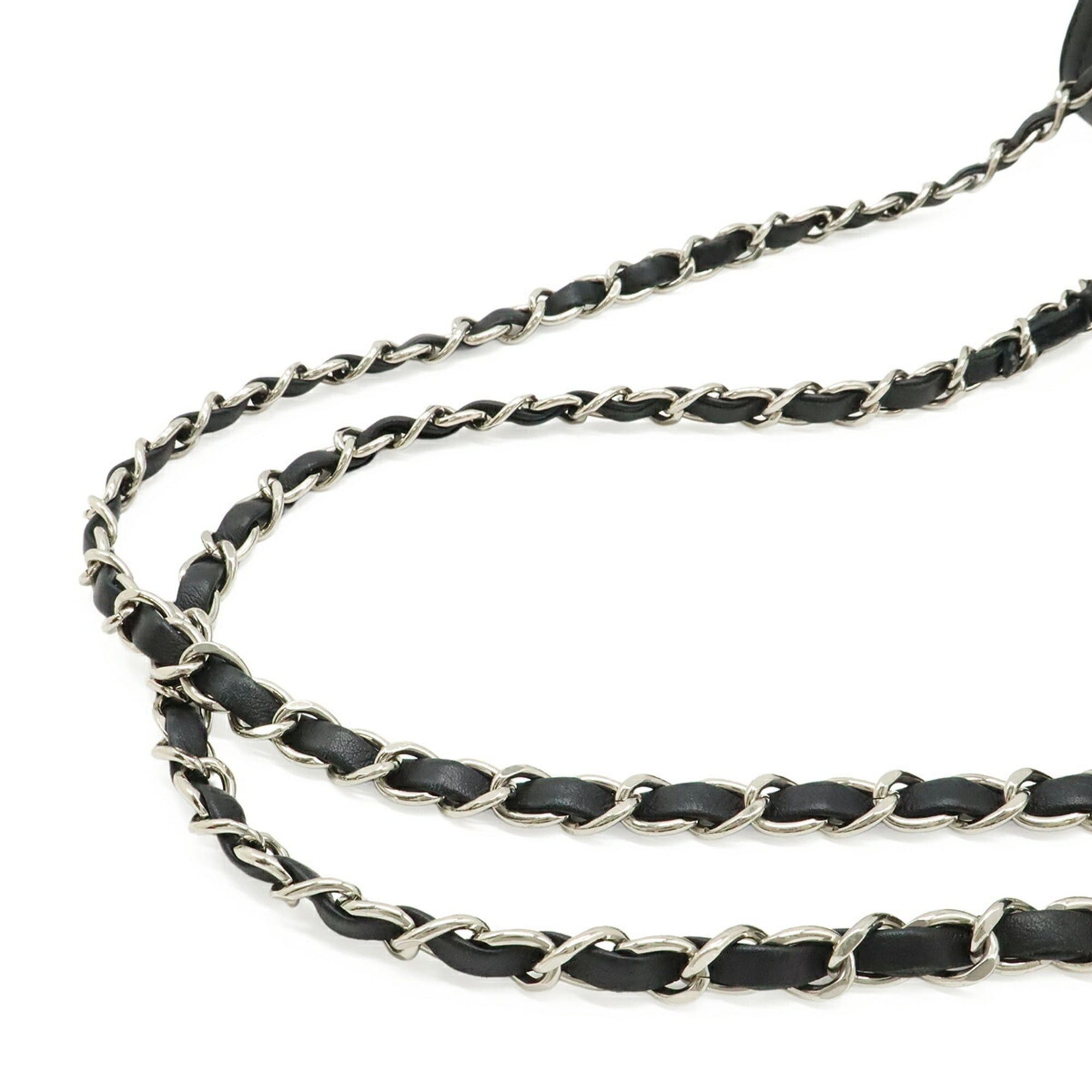 Chanel CHANEL Matelassé Coco Mark Chain Shoulder Bag, Leather, Black, A66809 Size ONE SIZE - 6 Thumbnail
