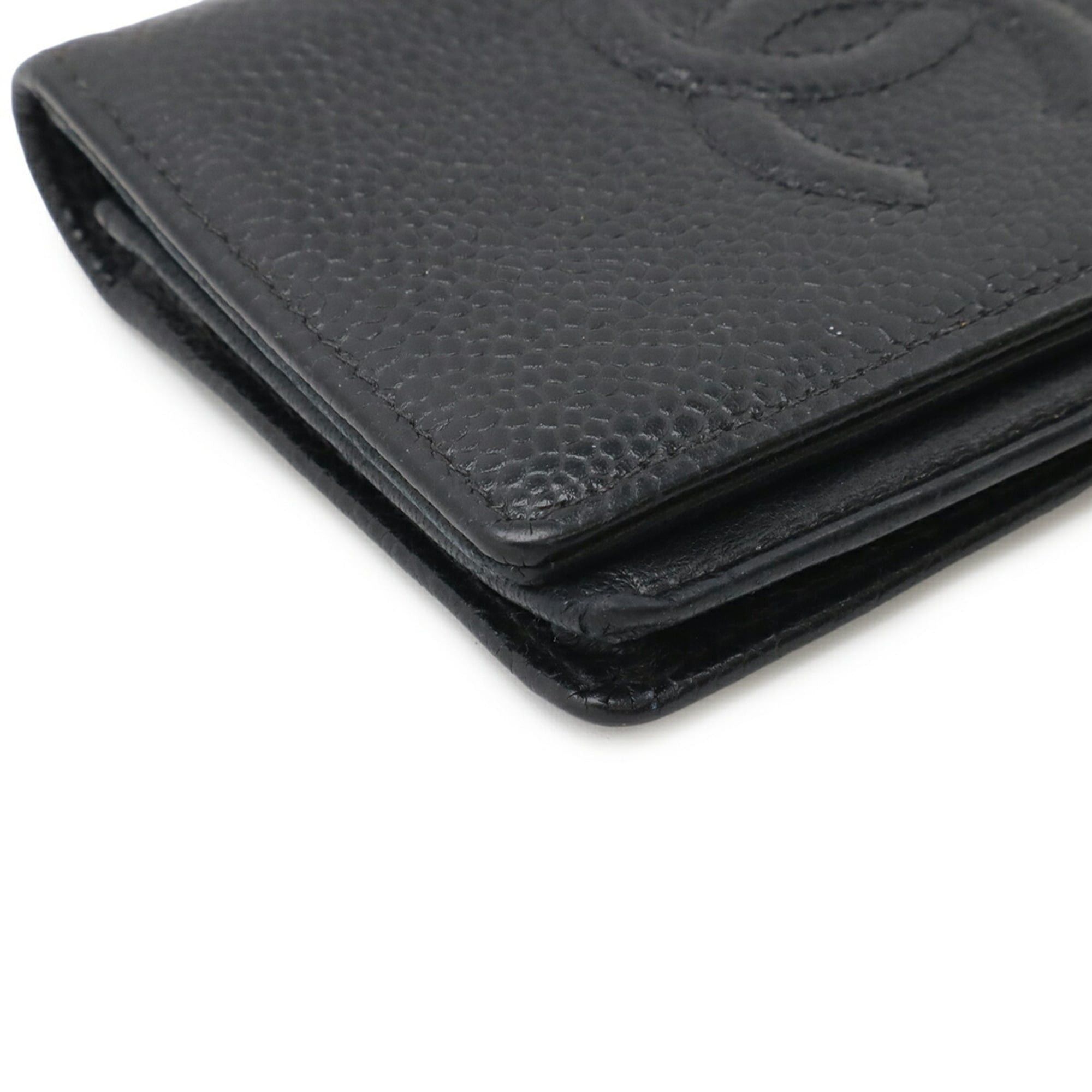 Chanel CHANEL Coco Mark Business Card Holder/Card Case, Pass Caviar Leather, Black, A13503 Size ONE SIZE - 4 Thumbnail