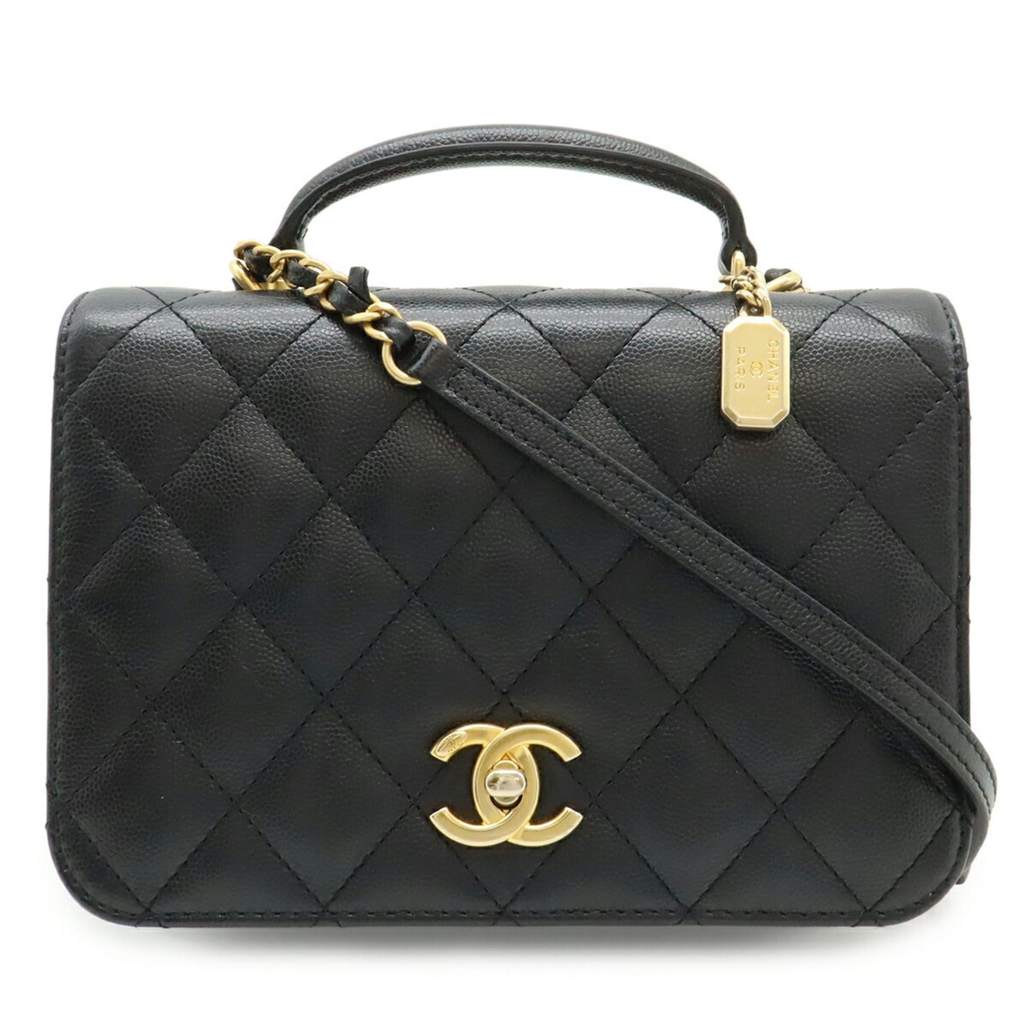 Chanel CHANEL Matelassé Coco Mark Chain Shoulder Bag Handbag Caviar Leather Black AS4286 Size ONE SIZE - 2 Thumbnail