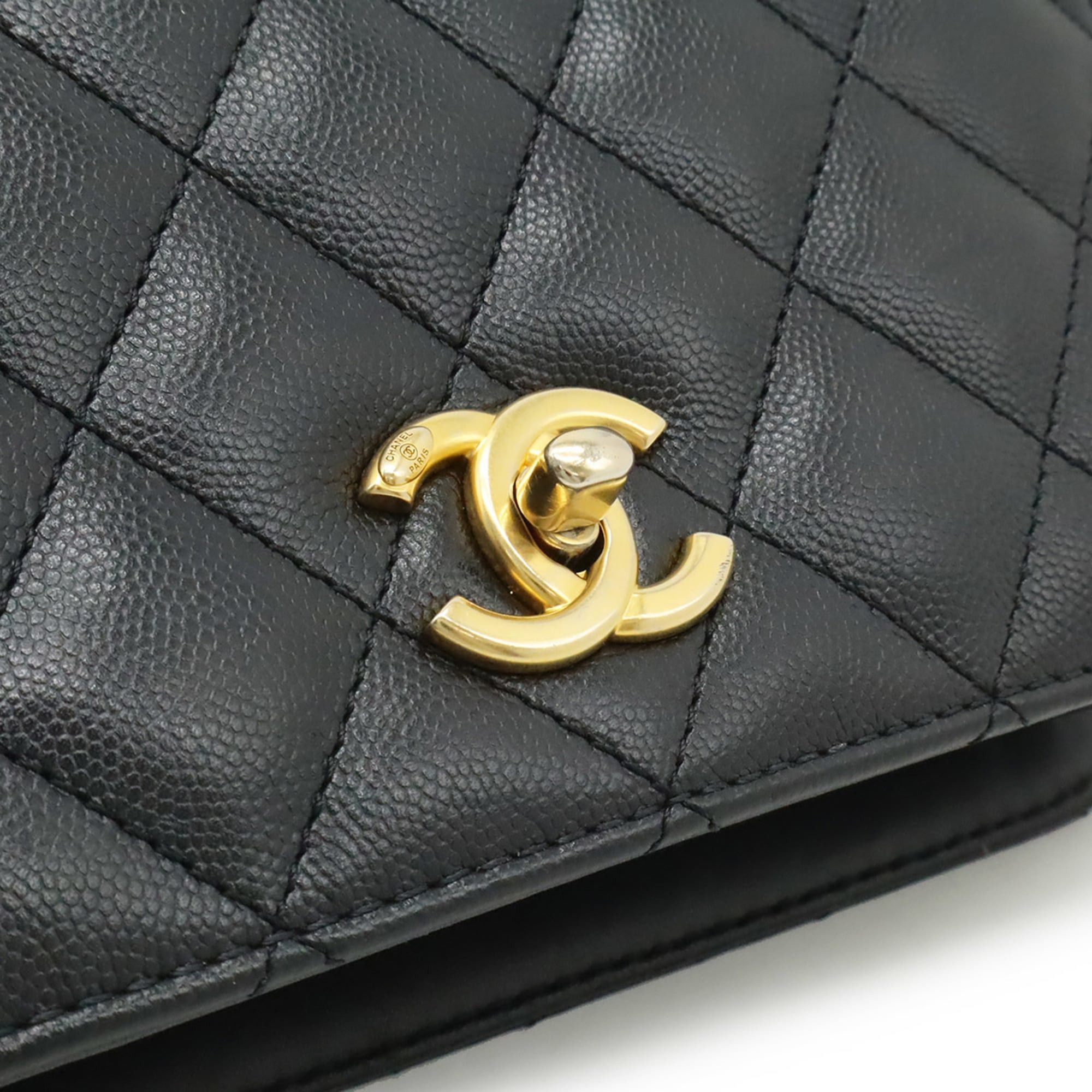 Chanel CHANEL Matelassé Coco Mark Chain Shoulder Bag Handbag Caviar Leather Black AS4286 Size ONE SIZE - 10 Thumbnail
