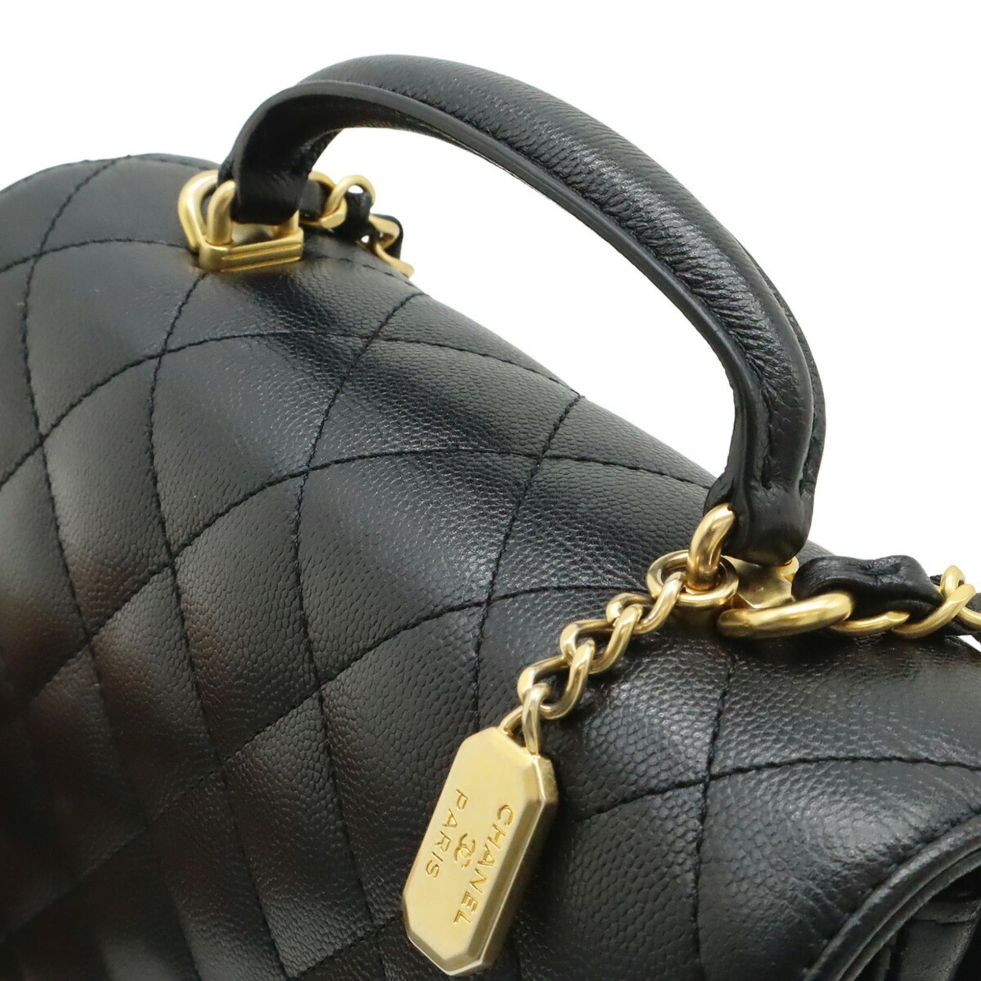 Chanel CHANEL Matelassé Coco Mark Chain Shoulder Bag Handbag Caviar Leather Black AS4286 Size ONE SIZE - 6 Thumbnail