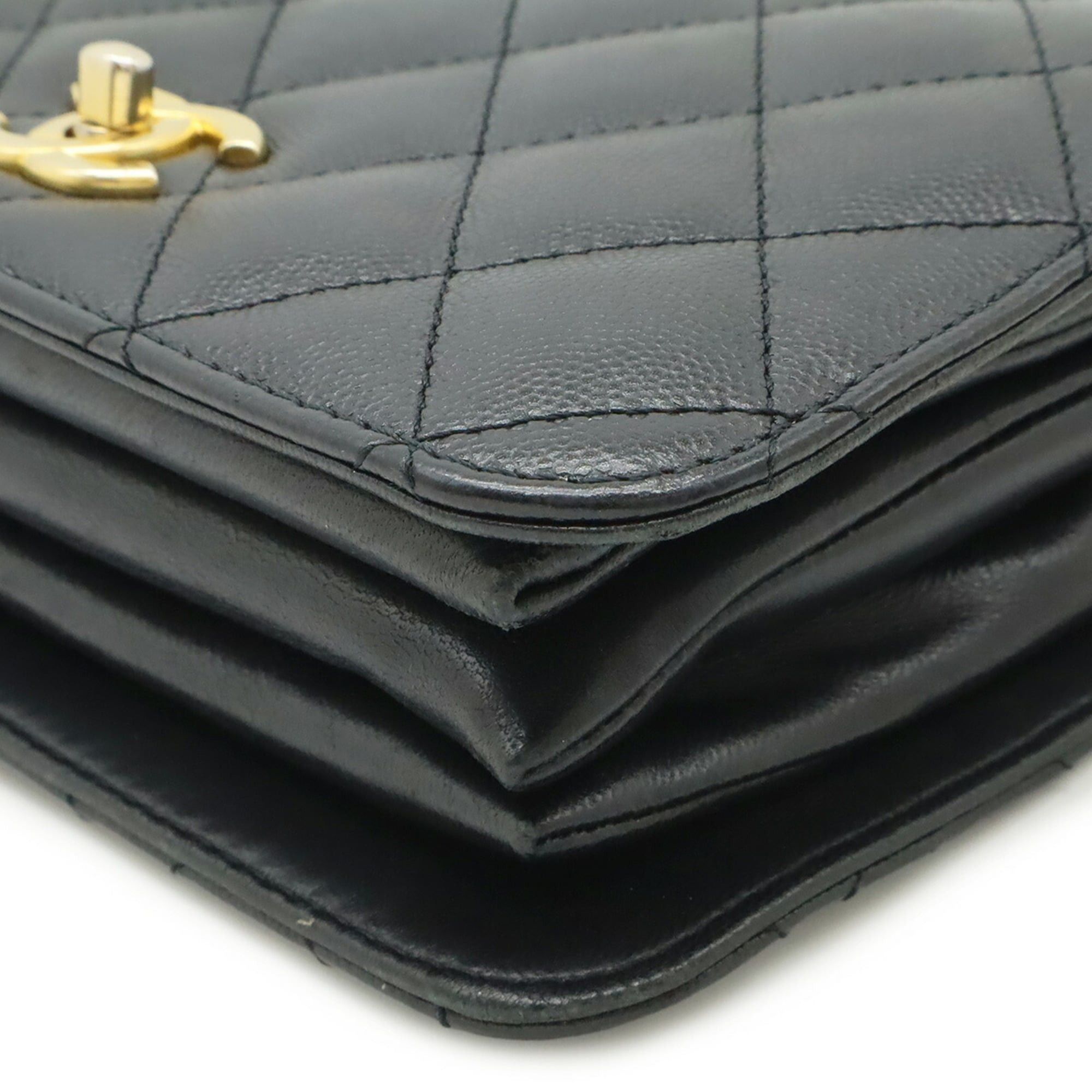 Chanel CHANEL Matelassé Coco Mark Chain Shoulder Bag Handbag Caviar Leather Black AS4286 Size ONE SIZE - 4 Thumbnail