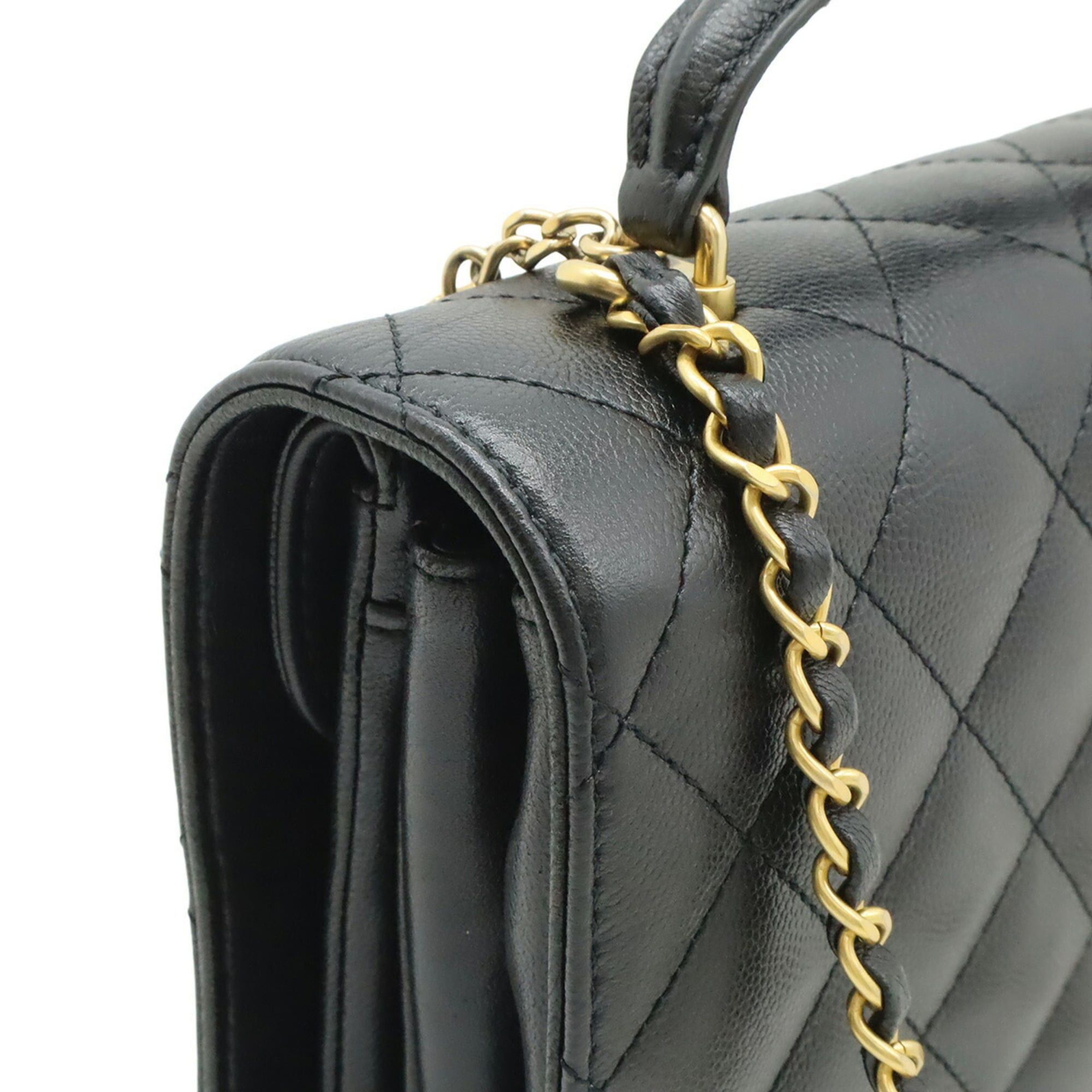 Chanel CHANEL Matelassé Coco Mark Chain Shoulder Bag Handbag Caviar Leather Black AS4286 Size ONE SIZE - 5 Thumbnail