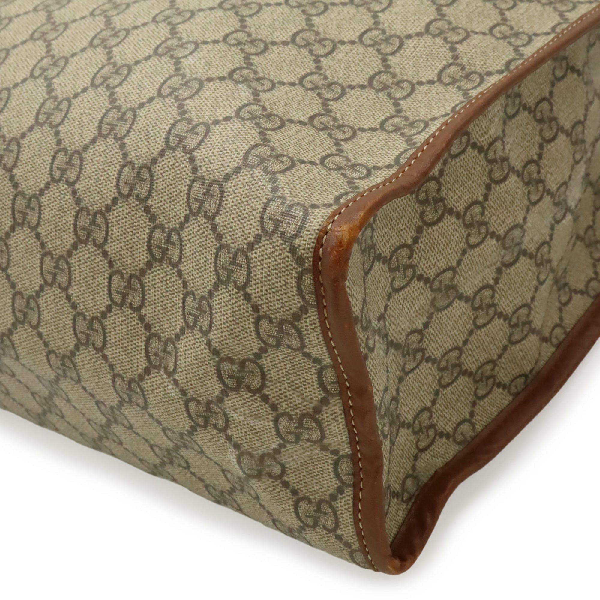 Gucci GUCCI GG Supreme Tote Bag Shoulder Leather White Brown 233081 Size ONE SIZE - 4 Thumbnail