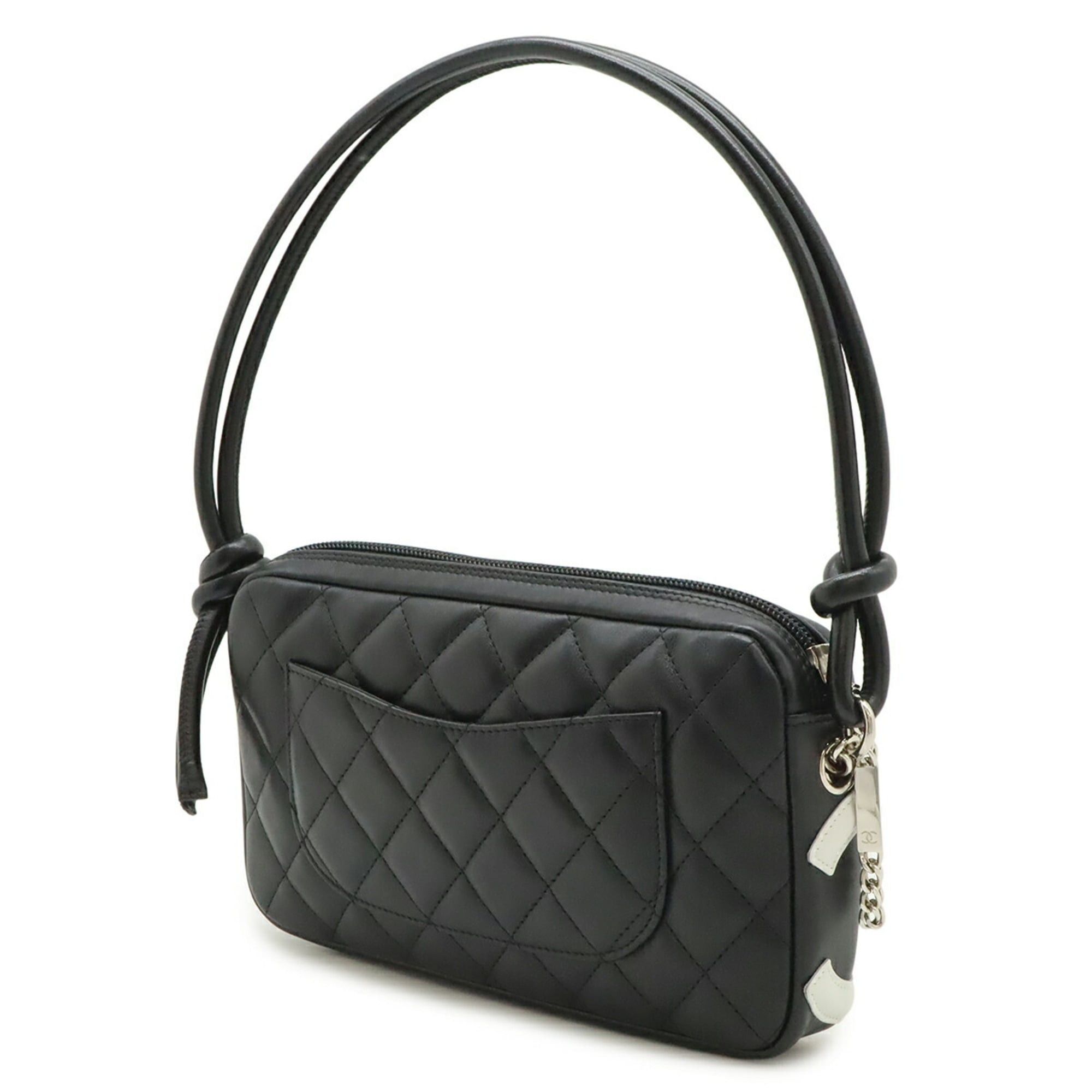 Chanel CHANEL Cambon Line Coco Mark Handbag Pouch Shoulder Bag Leather Black A25175 Size ONE SIZE - 3 Thumbnail