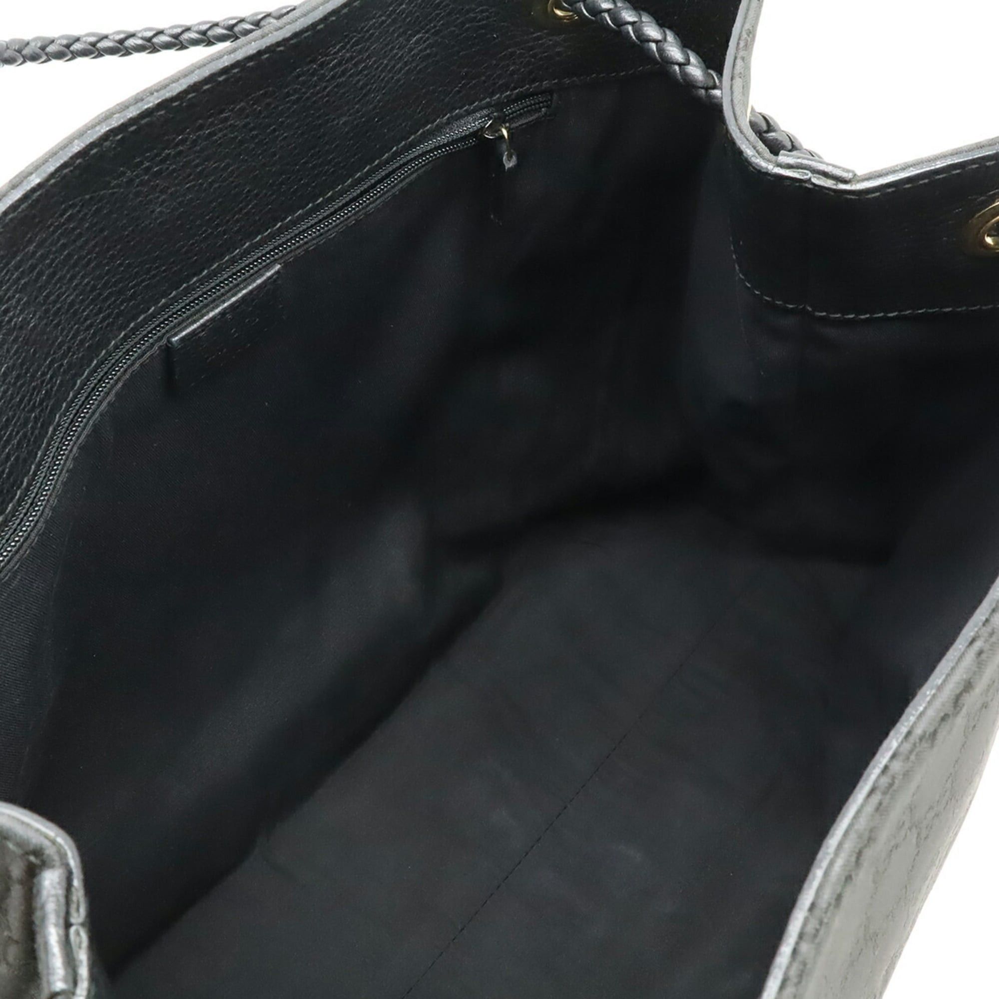 Gucci GUCCI GG Nylon Tote Bag Shoulder Leather Black 380118 Size ONE SIZE - 7 Thumbnail