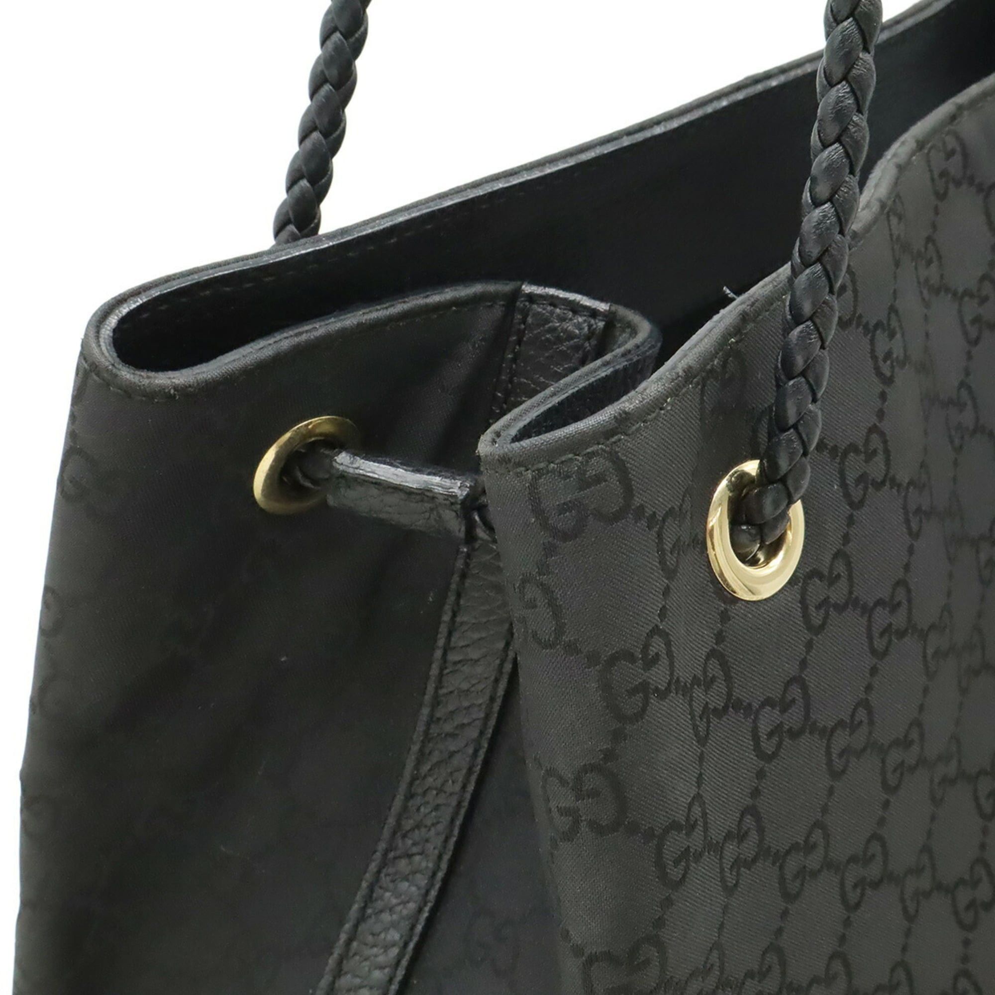 Gucci GUCCI GG Nylon Tote Bag Shoulder Leather Black 380118 Size ONE SIZE - 5 Thumbnail