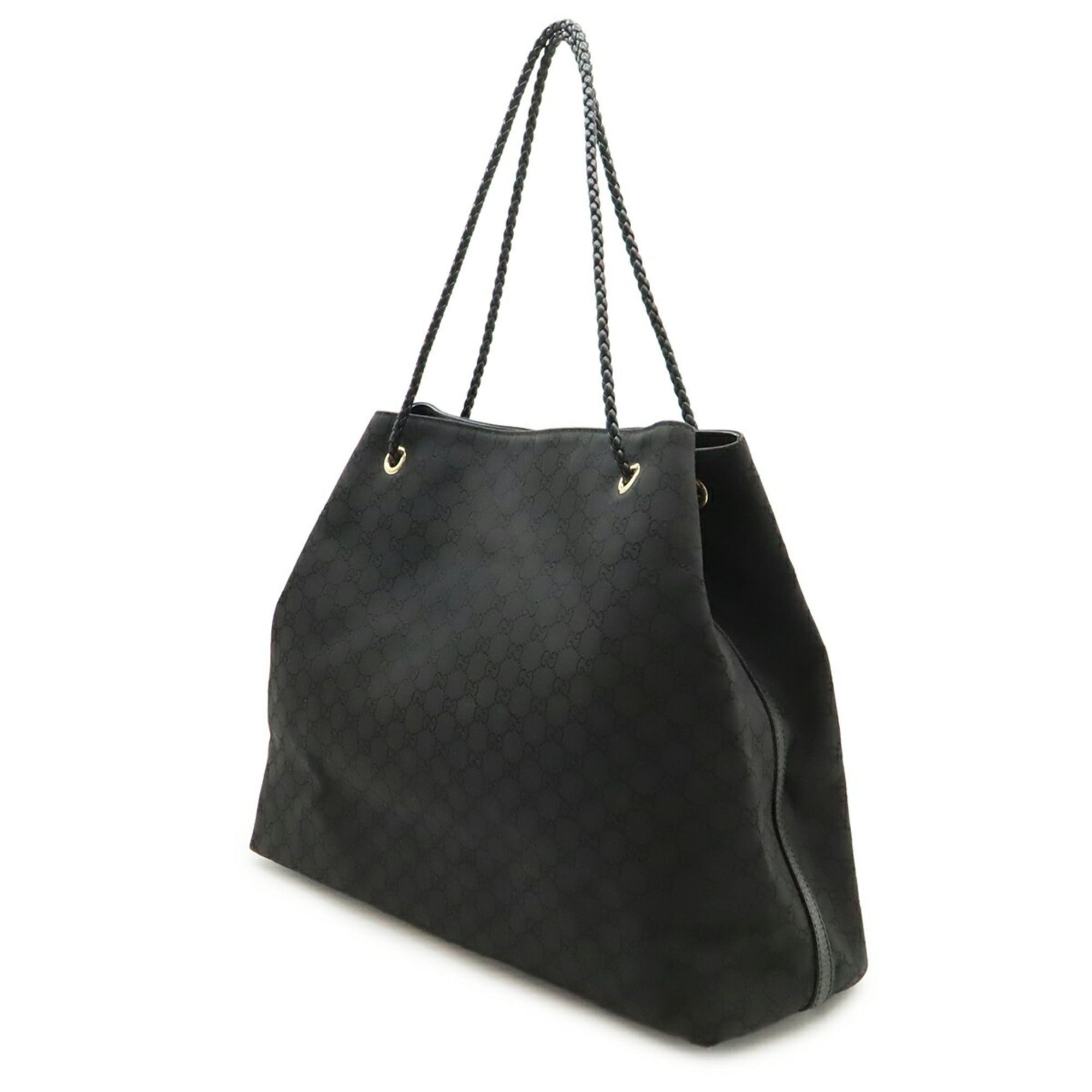 Gucci GUCCI GG Nylon Tote Bag Shoulder Leather Black 380118 Size ONE SIZE - 3 Thumbnail