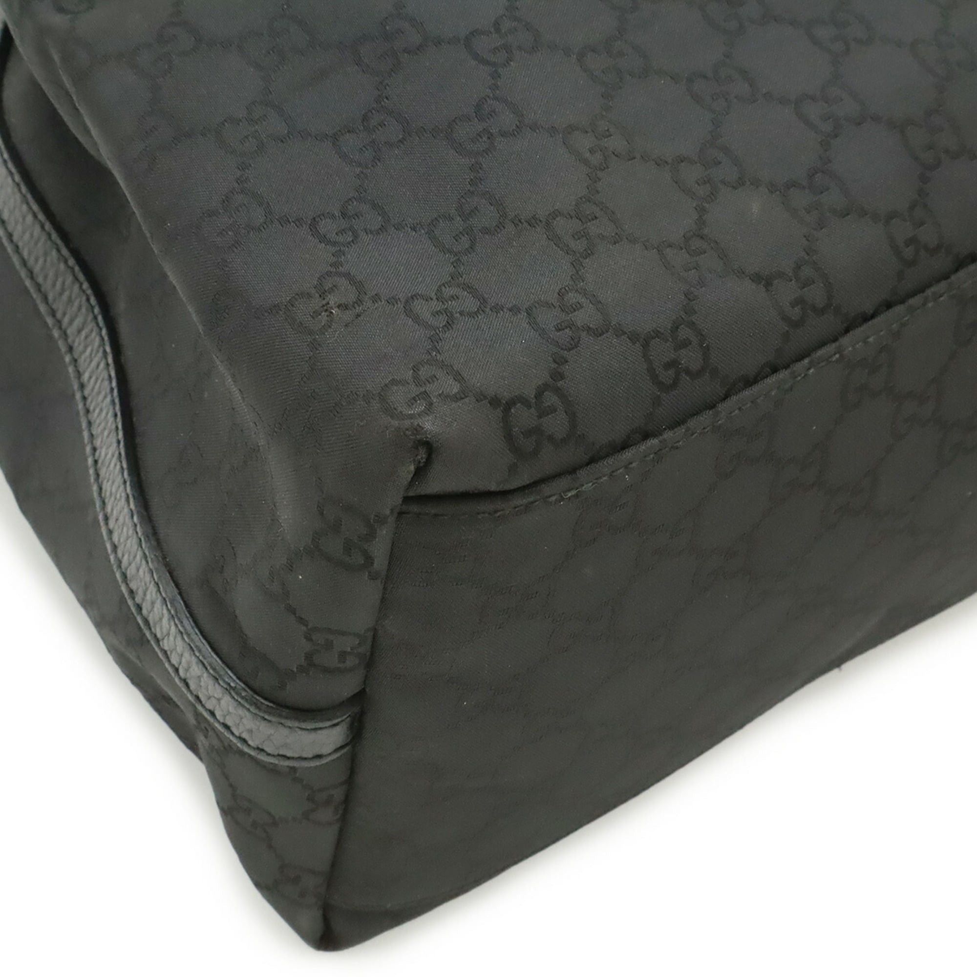 Gucci GUCCI GG Nylon Tote Bag Shoulder Leather Black 380118 Size ONE SIZE - 4 Thumbnail