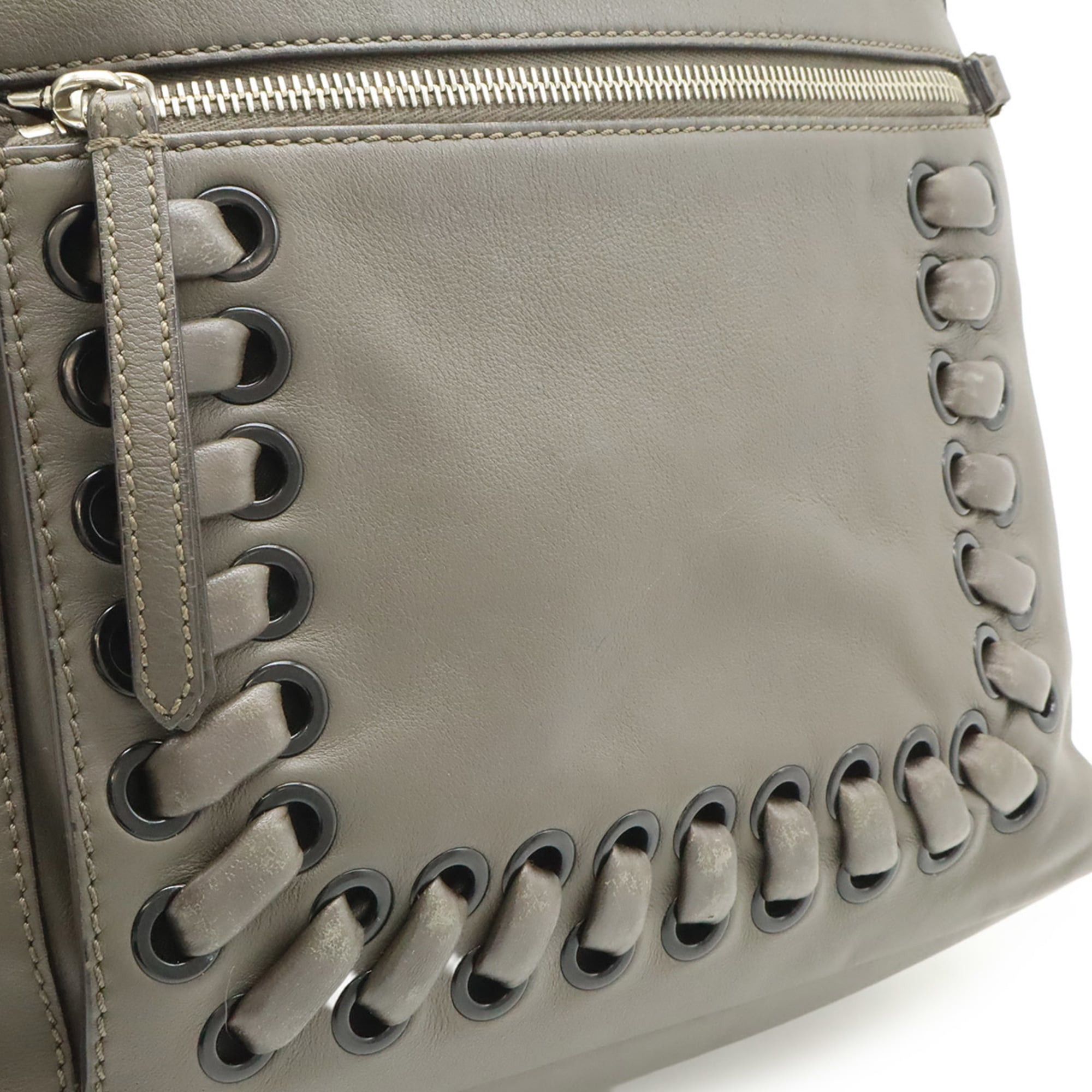 Fendi FENDI By The Way Backpack, Rucksack, Studded Leather, Greige (8BZ035) Size ONE SIZE - 9 Thumbnail