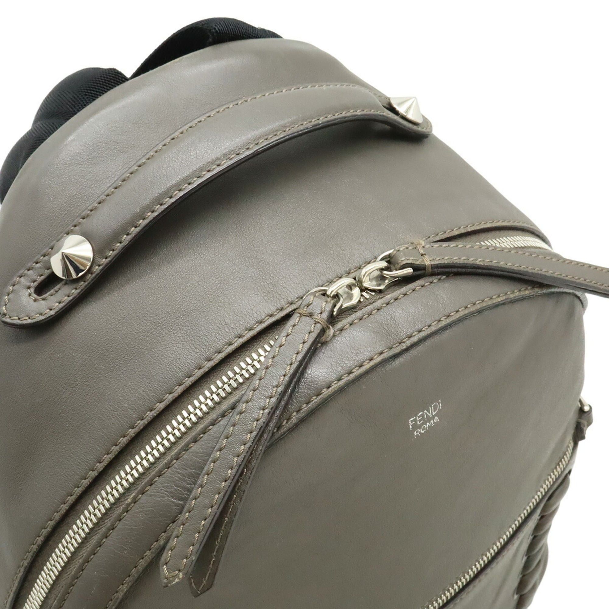 Fendi FENDI By The Way Backpack, Rucksack, Studded Leather, Greige (8BZ035) Size ONE SIZE - 7 Thumbnail