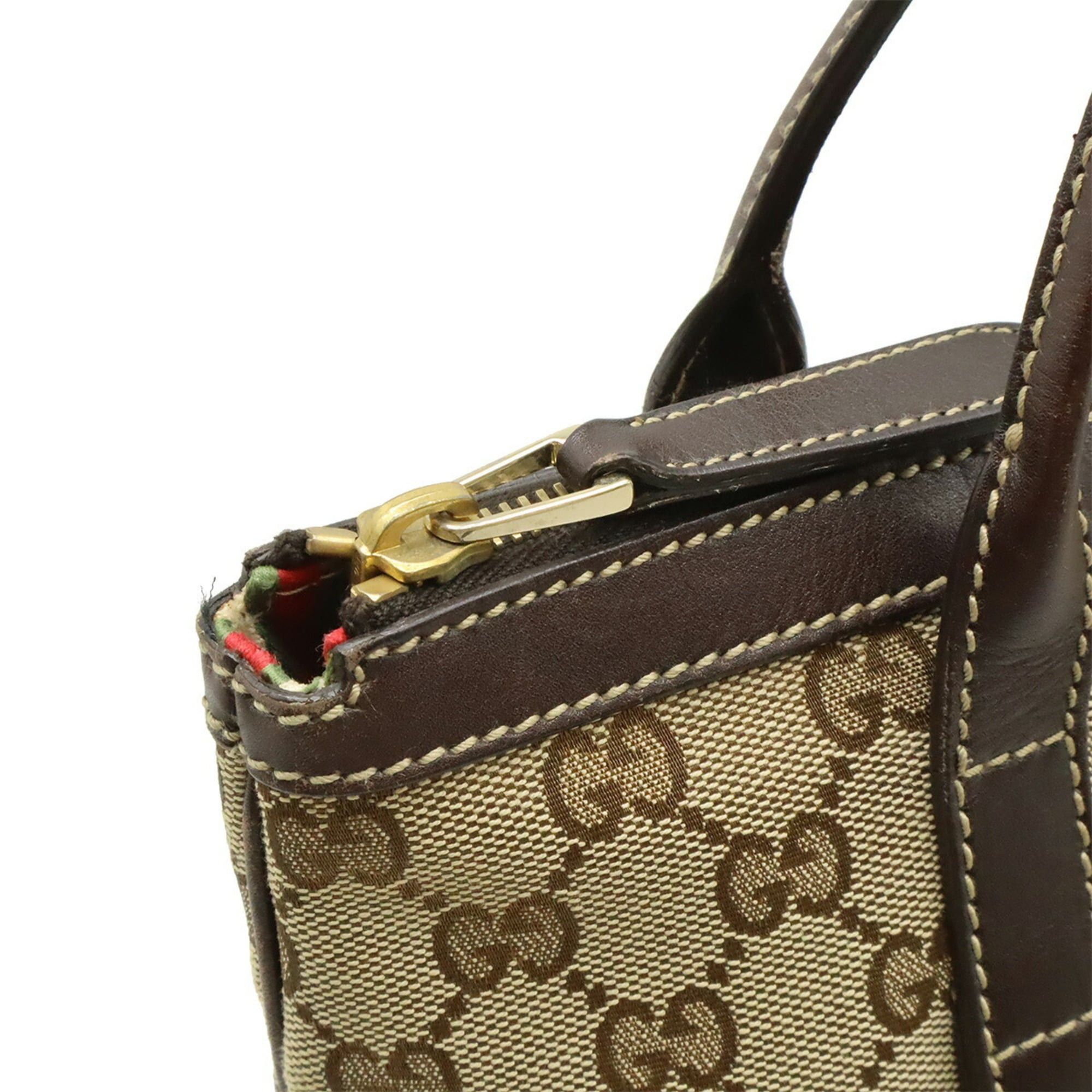 Gucci GUCCI GG Canvas Tote Bag Shoulder Leather Beige Brown 182492 Size ONE SIZE - 6 Thumbnail