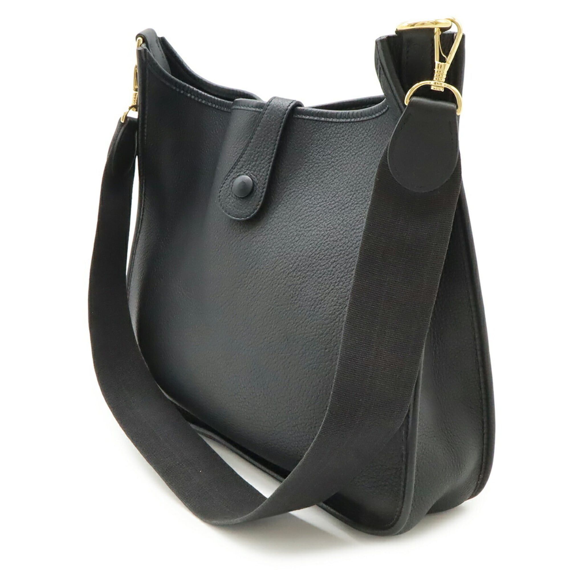 Hermes HERMES Evelyne I GM Shoulder Bag, Taurillon Clemence Leather, Black, □G Stamp Size ONE SIZE - 3 Thumbnail