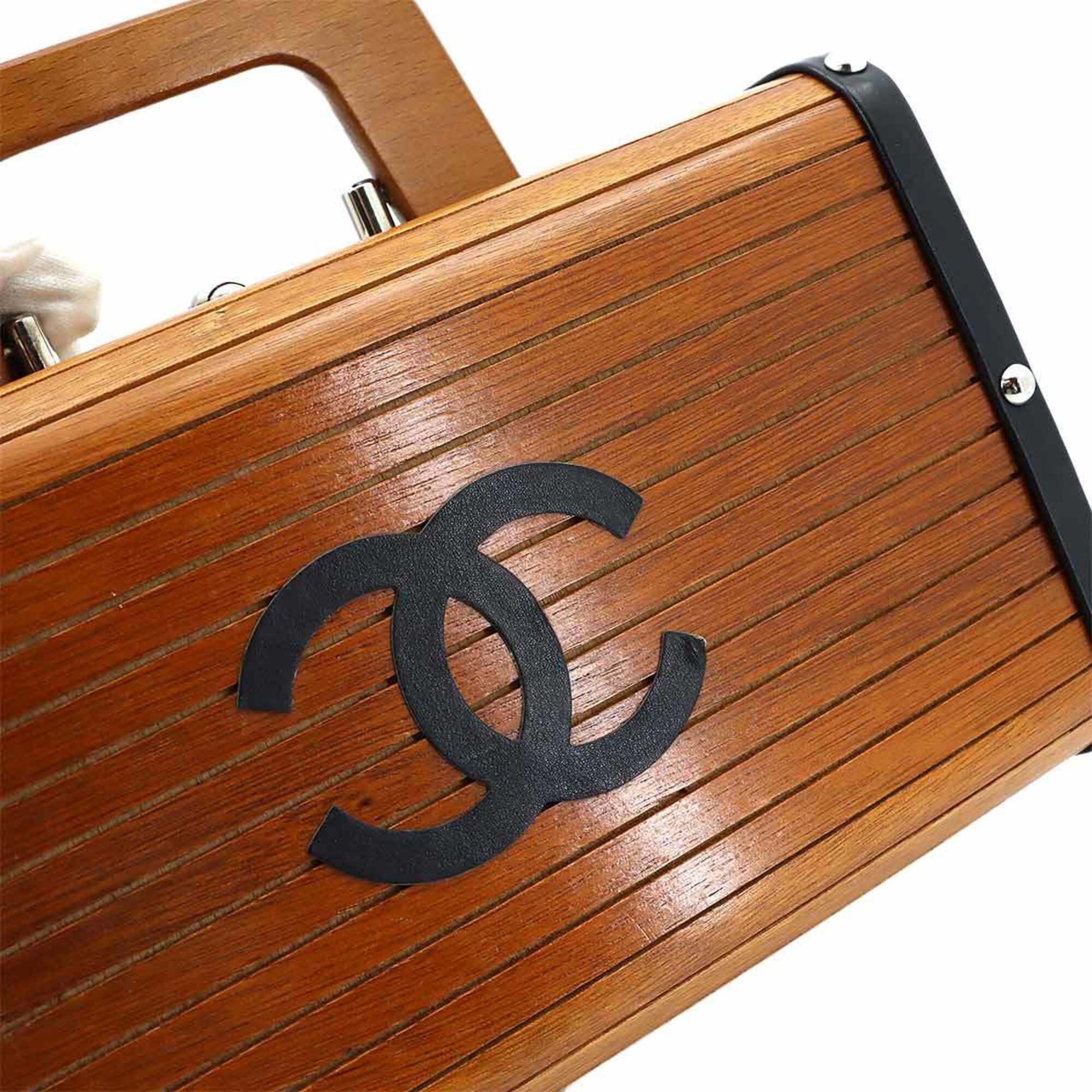 Chanel Chanel Wood Vanity Handbag - and Leather, Brown, Black, Silver Hardware Size ONE SIZE - 8 Thumbnail