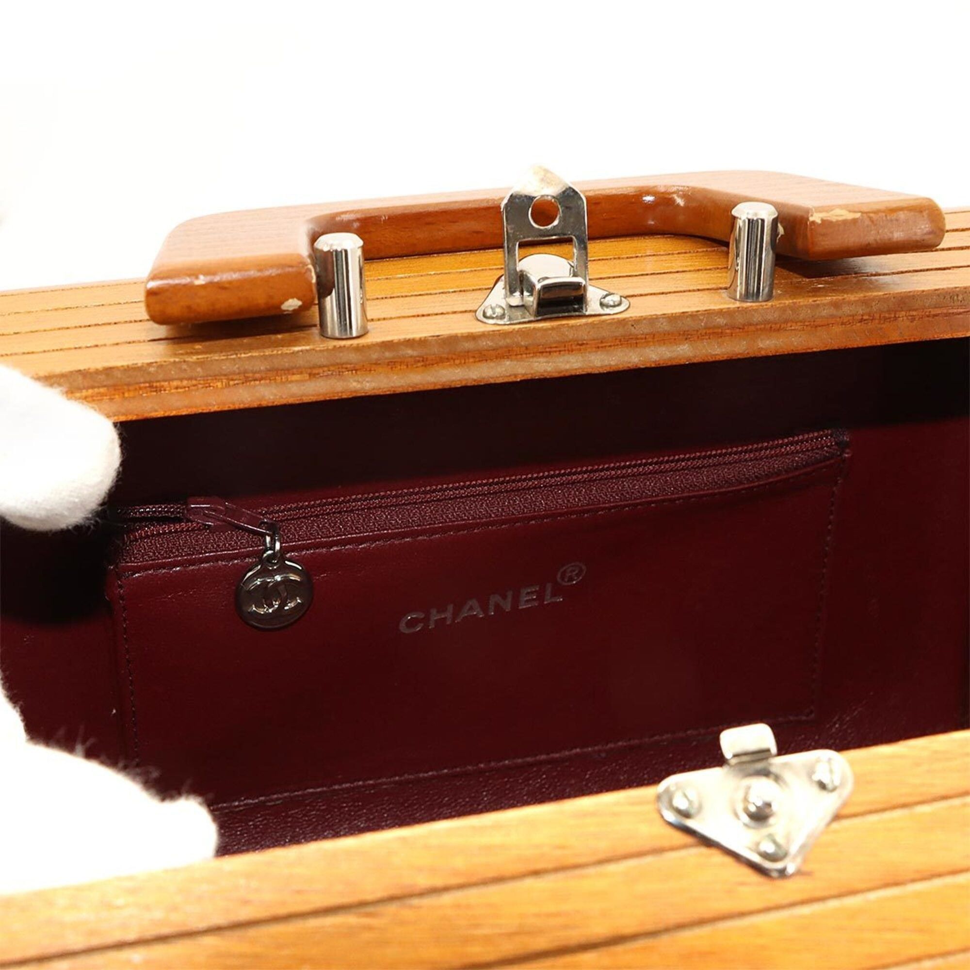 Chanel Chanel Wood Vanity Handbag - and Leather, Brown, Black, Silver Hardware Size ONE SIZE - 6 Thumbnail