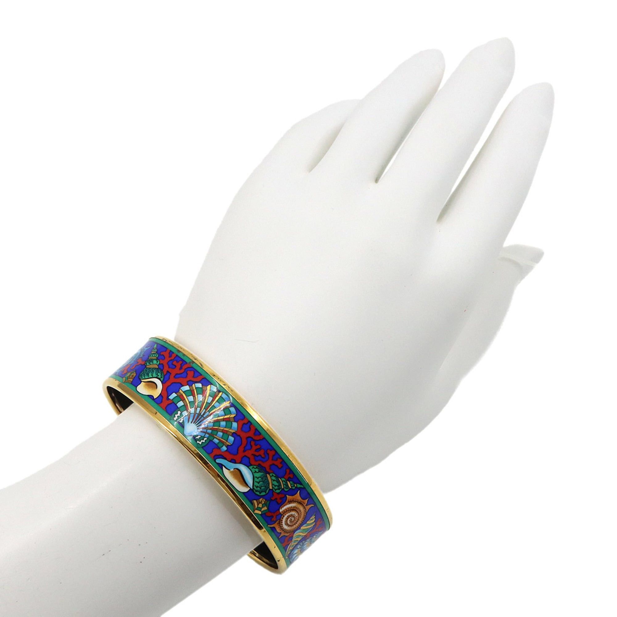Hermes Hermes Email GM Bangle Bracelet Blue Multicolor Gold Size ONE SIZE - 4 Thumbnail