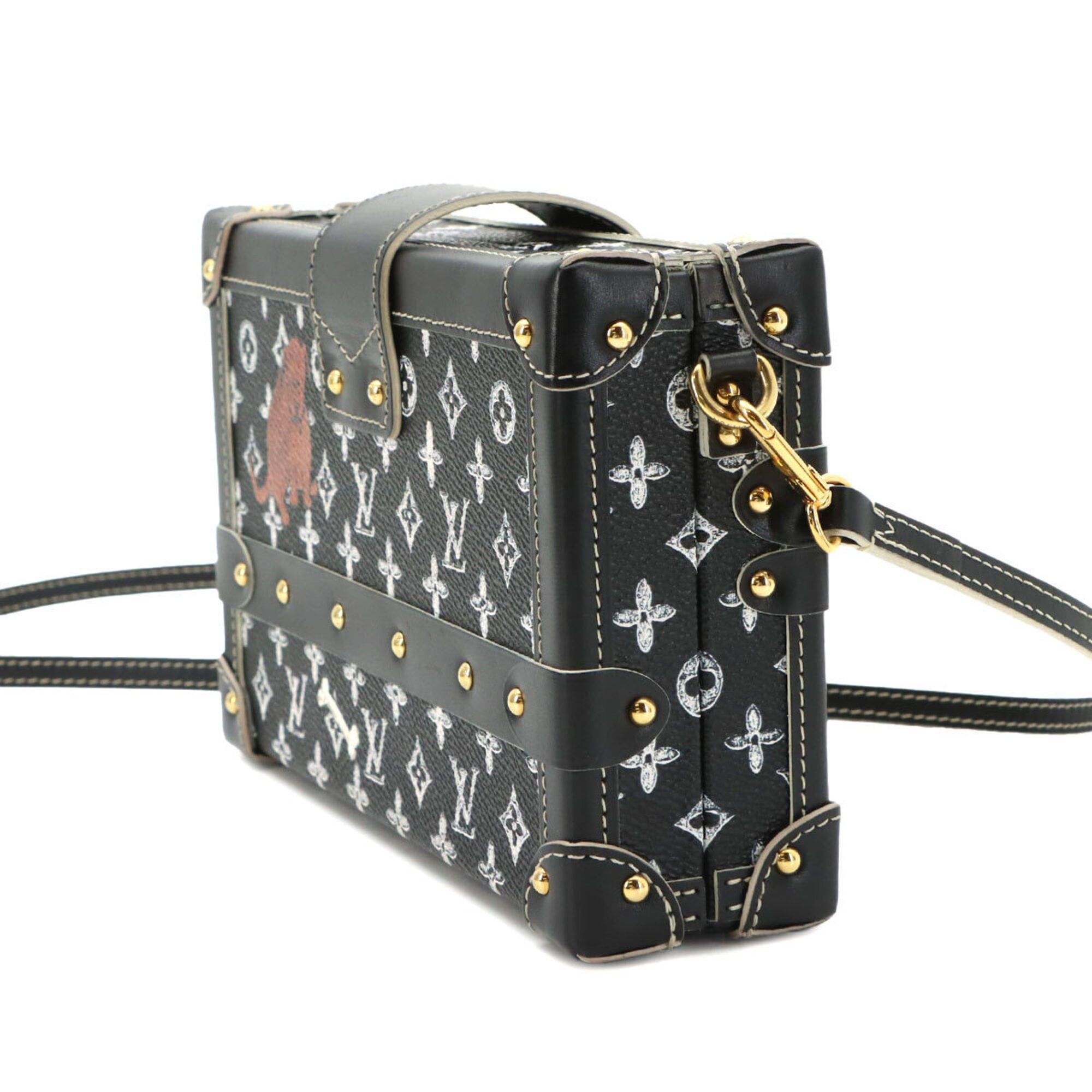 Louis Vuitton Louis Vuitton Monogram Catgram Petite Malle Shoulder Handbag, Black M44437 Size ONE SIZE - 3 Thumbnail