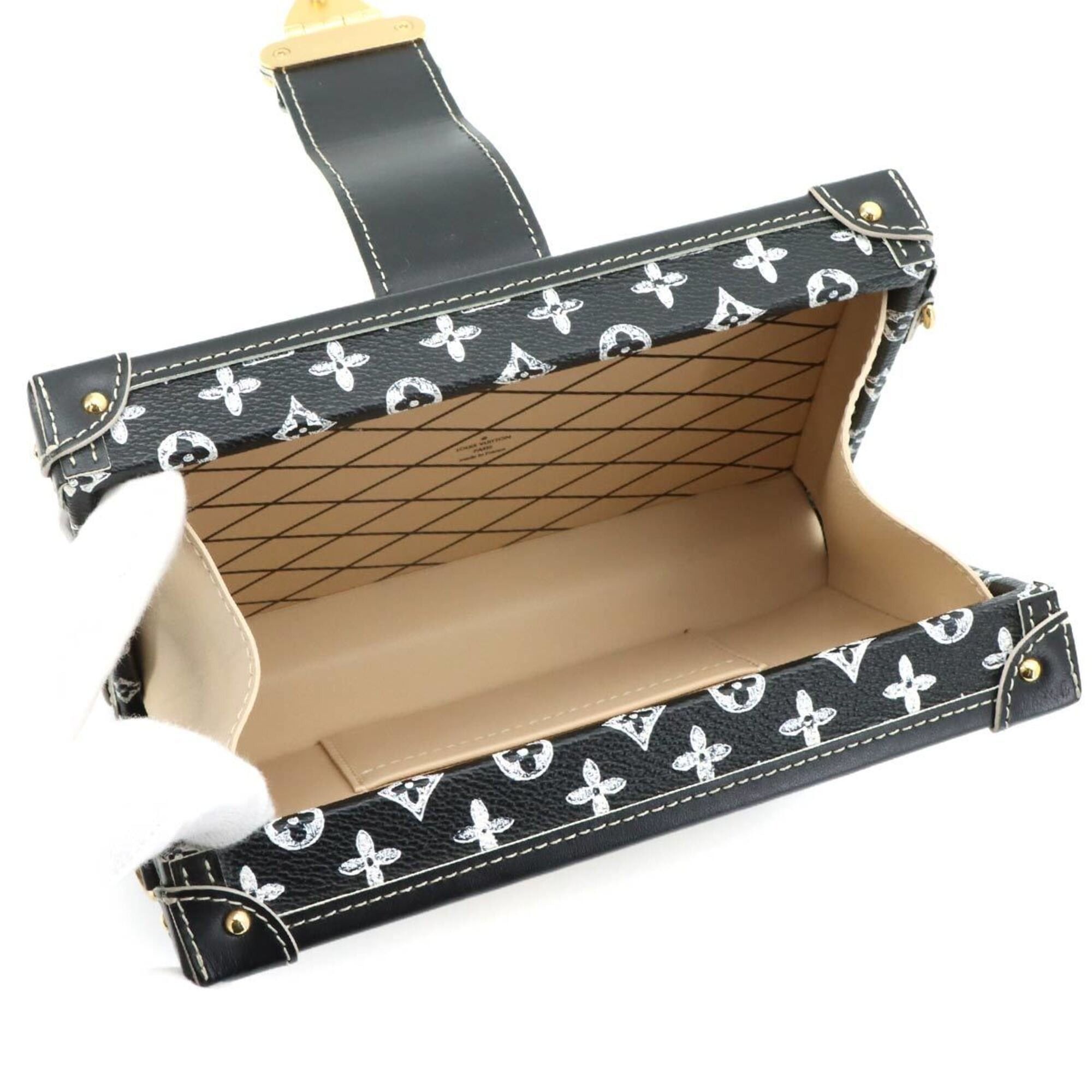 Louis Vuitton Louis Vuitton Monogram Catgram Petite Malle Shoulder Handbag, Black M44437 Size ONE SIZE - 6 Thumbnail