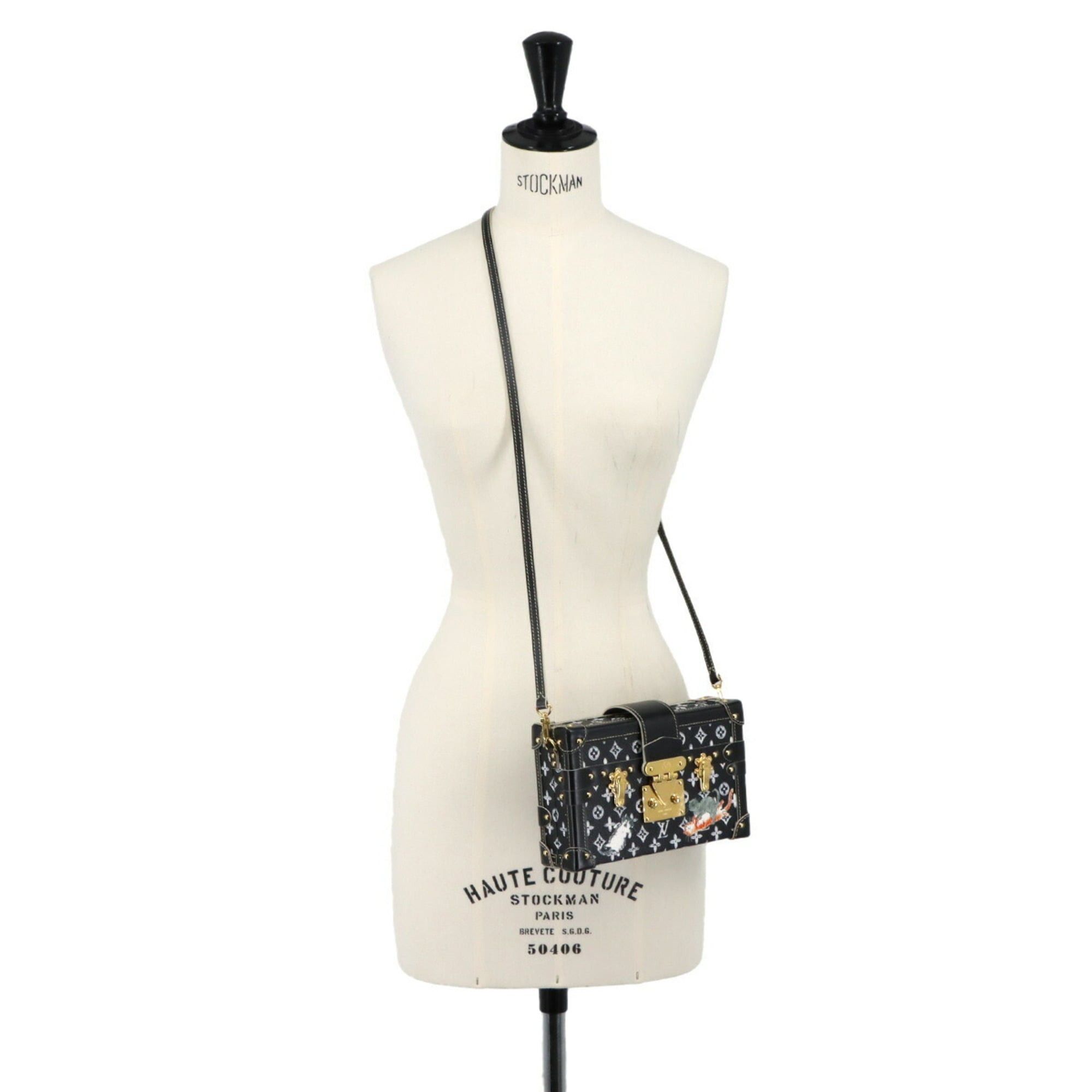Louis Vuitton Louis Vuitton Monogram Catgram Petite Malle Shoulder Handbag, Black M44437 Size ONE SIZE - 9 Thumbnail