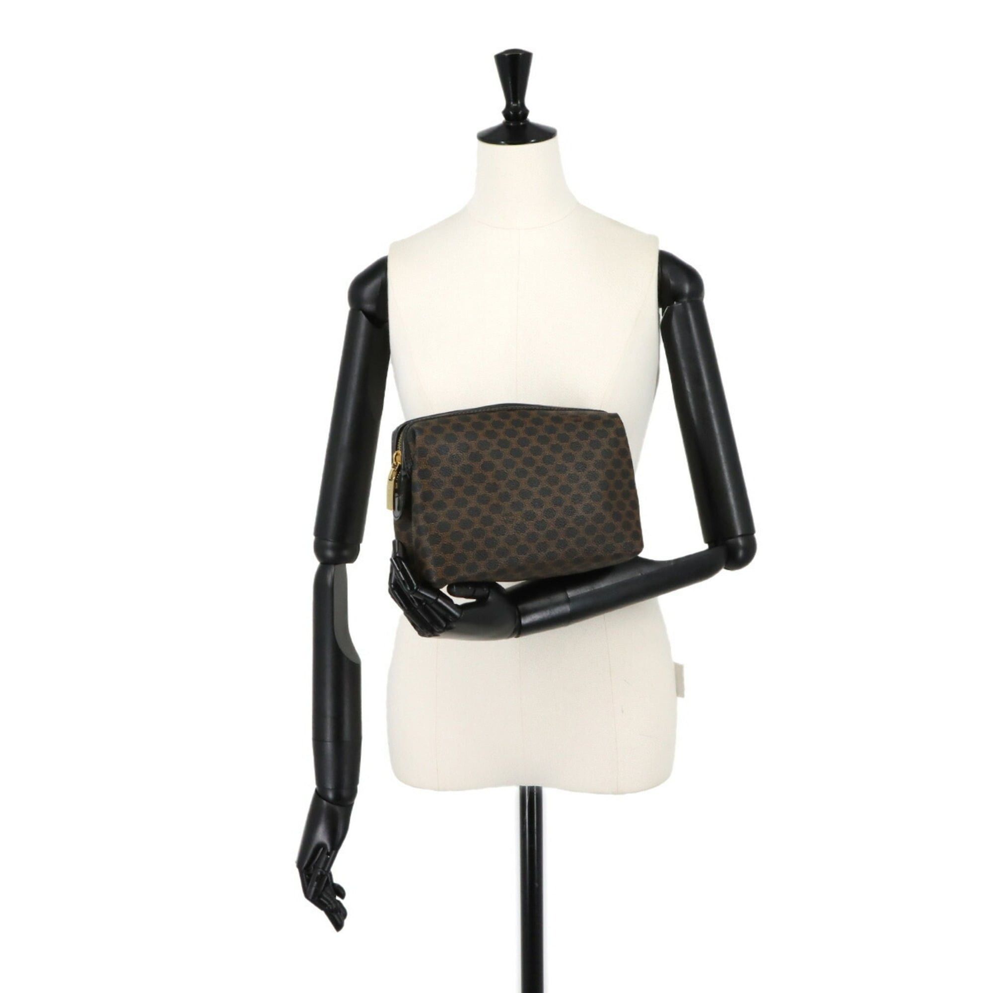Celine Celine Macadam Pouch - Leather, Black, Gold Hardware Size ONE SIZE - 8 Thumbnail