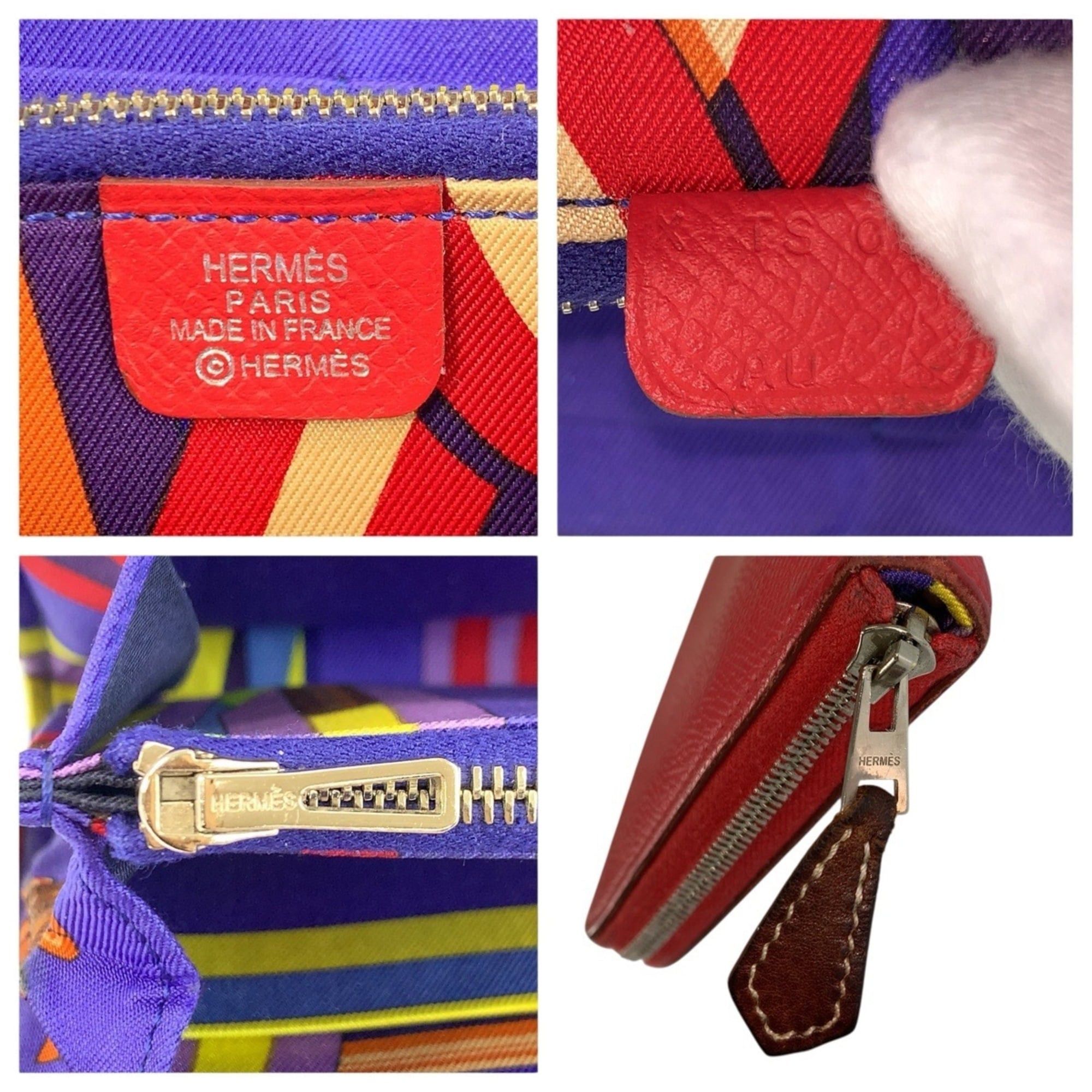 Hermes HERMES Azap Long Silk In Red with Silver Hardware, Veau Epsom Leather, Wallet, X Stamp, Women's Size ONE SIZE - 3 Thumbnail