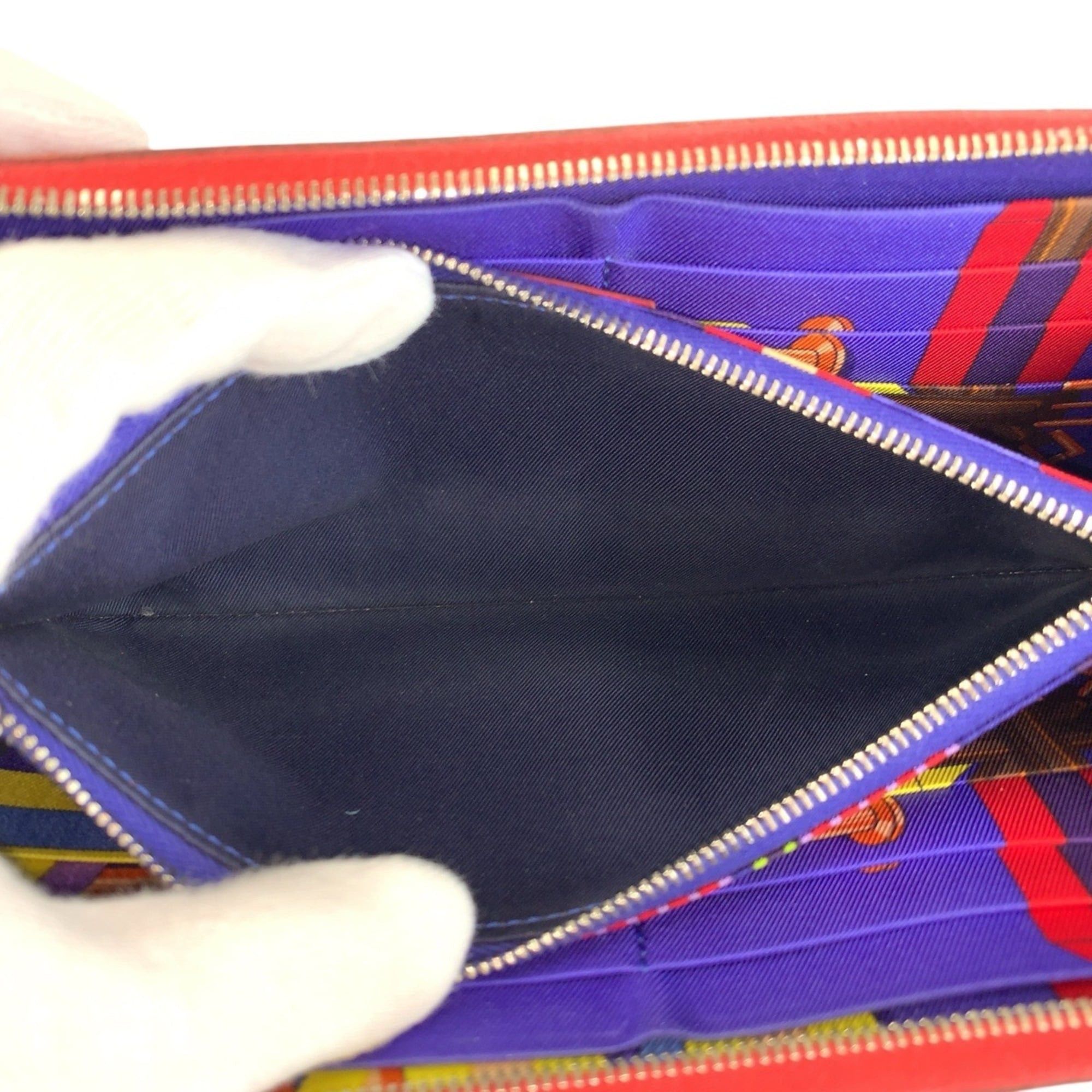 Hermes HERMES Azap Long Silk In Red with Silver Hardware, Veau Epsom Leather, Wallet, X Stamp, Women's Size ONE SIZE - 5 Thumbnail