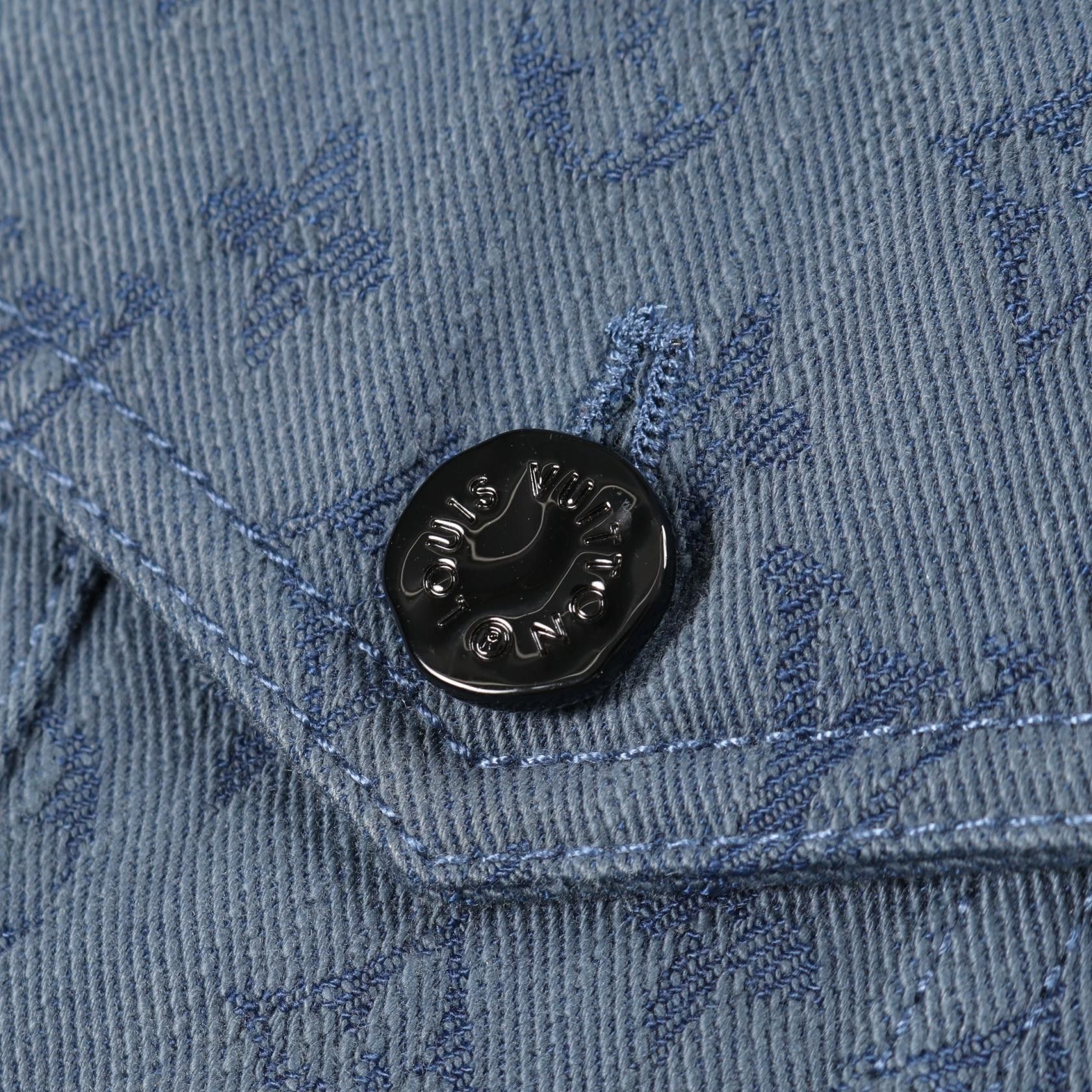 Louis Vuitton Louis Vuitton Louis Vuitton Monogram Denim Jacket Textile Outerwear RM192M QJQ HHA20W DUTY FREE for USA Size ONE SIZE - 9 Thumbnail