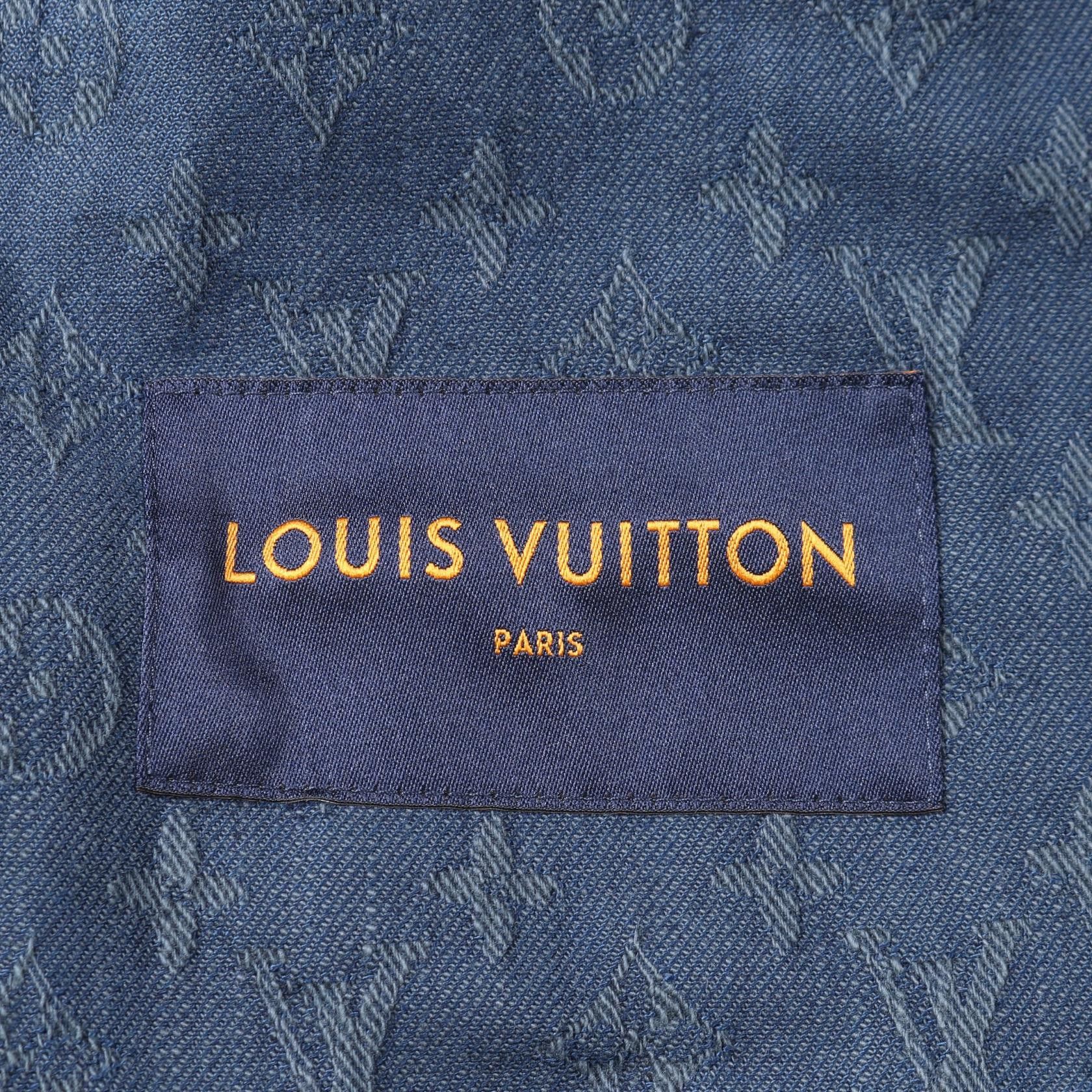 Louis Vuitton Louis Vuitton Louis Vuitton Monogram Denim Jacket Textile Outerwear RM192M QJQ HHA20W DUTY FREE for USA Size ONE SIZE - 3 Thumbnail