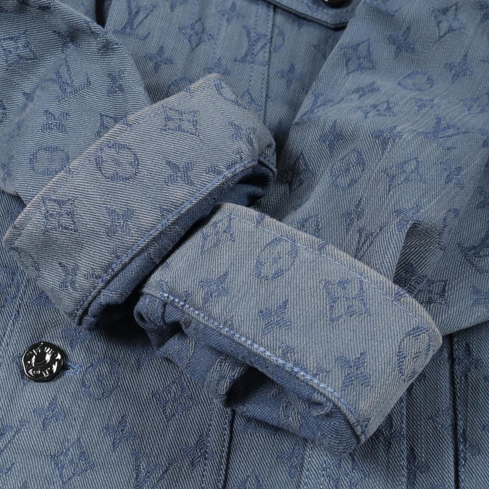 Louis Vuitton Louis Vuitton Louis Vuitton Monogram Denim Jacket Textile Outerwear RM192M QJQ HHA20W DUTY FREE for USA Size ONE SIZE - 8 Thumbnail