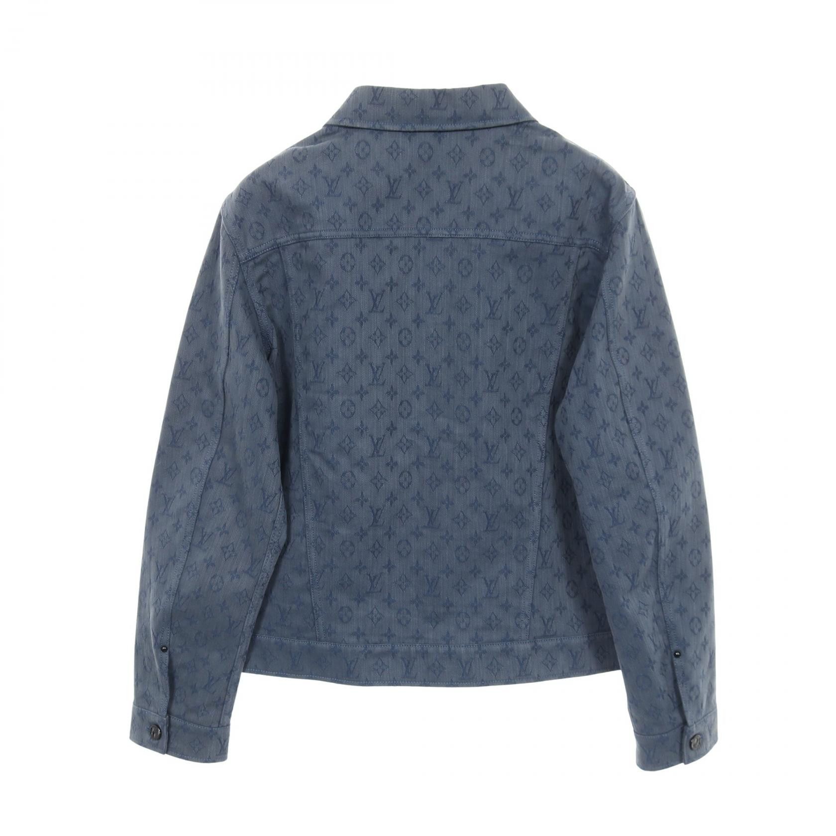 Louis Vuitton Louis Vuitton Louis Vuitton Monogram Denim Jacket Textile Outerwear RM192M QJQ HHA20W DUTY FREE for USA Size ONE SIZE - 2 Thumbnail
