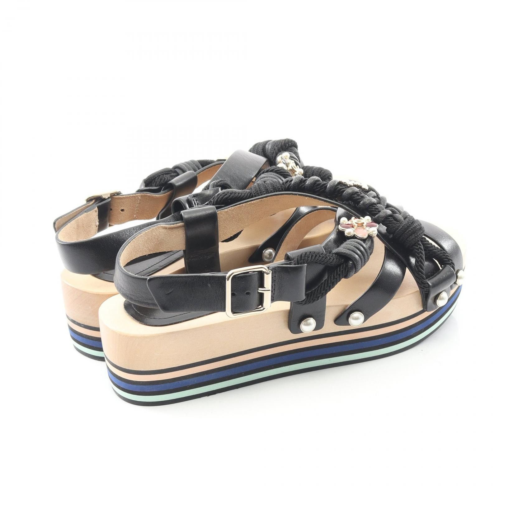 Chanel Chanel Chanel Coco Mark Leather Sandals Leather Shoes DUTY FREE for USA Size ONE SIZE - 2 Thumbnail