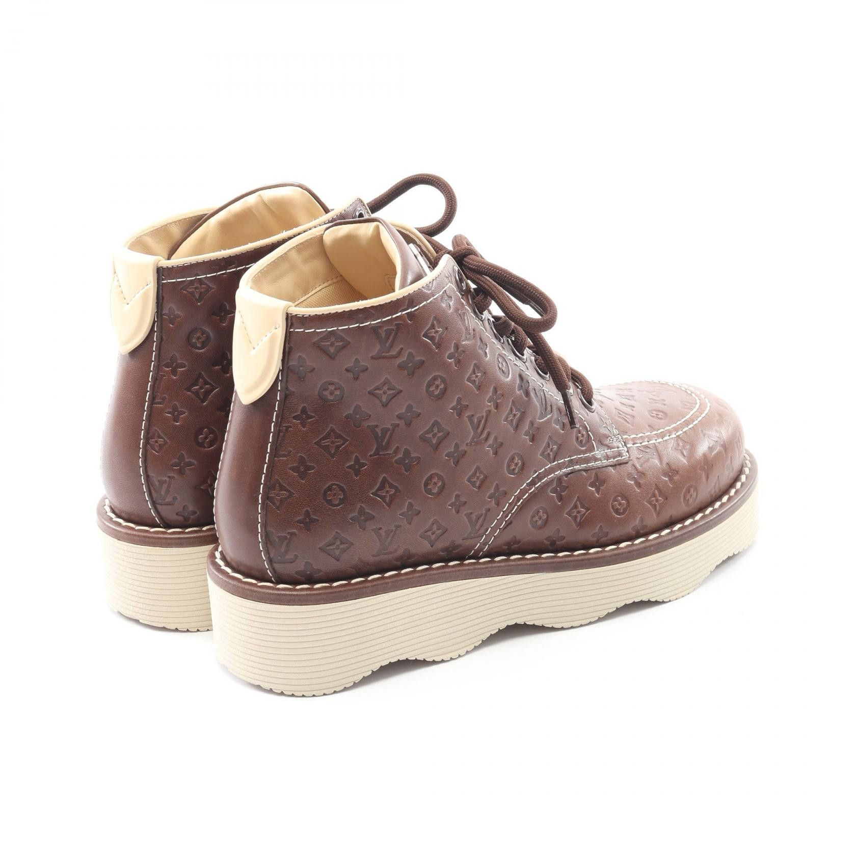 Louis Vuitton Louis Vuitton Louis Vuitton Tyler The Creator LV Waves Line Monogram Leather Boots Leather Shoes 1ACWDG DUTY FREE for USA Size ONE SIZE - 2 Thumbnail