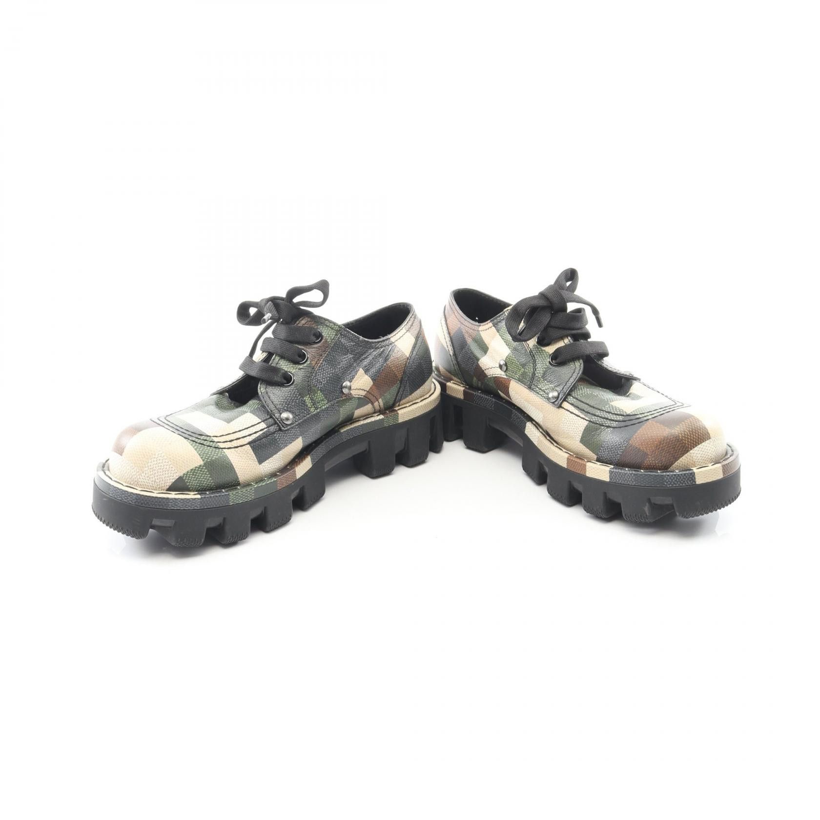 Louis Vuitton Louis Vuitton Louis Vuitton LV Checker Line Damoflage Coated Canvas Sneakers Textile Shoes DUTY FREE for USA Size ONE SIZE - 3 Thumbnail