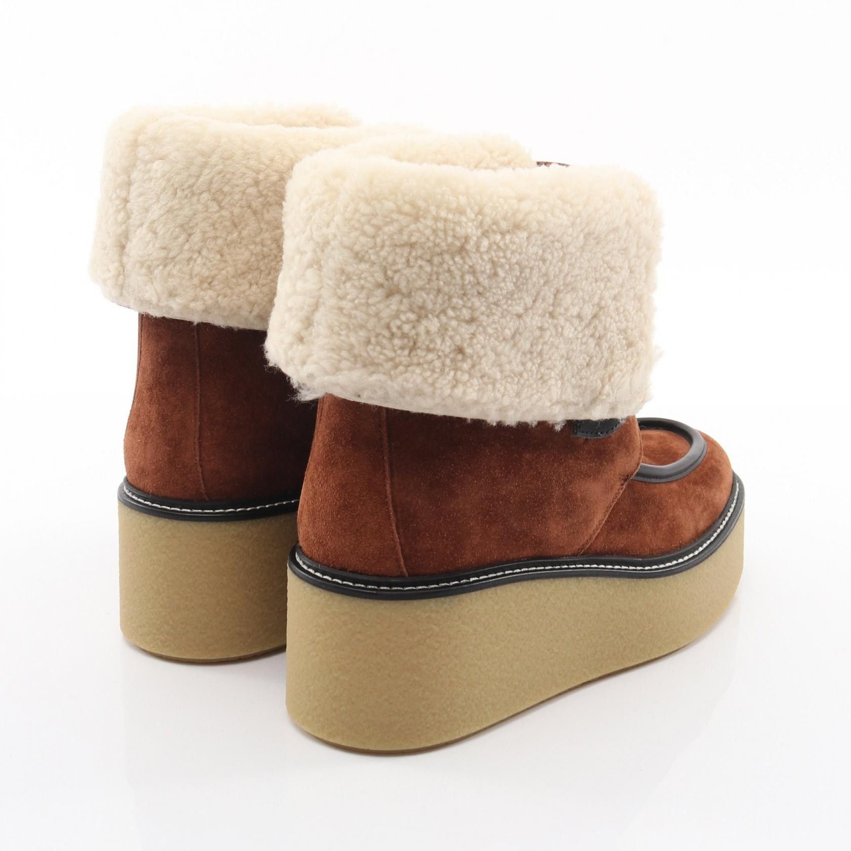 Hermes Hermes Hermes Emisphere Shearling Suede Boots Leather Shoes DUTY FREE for USA Size ONE SIZE - 2 Thumbnail