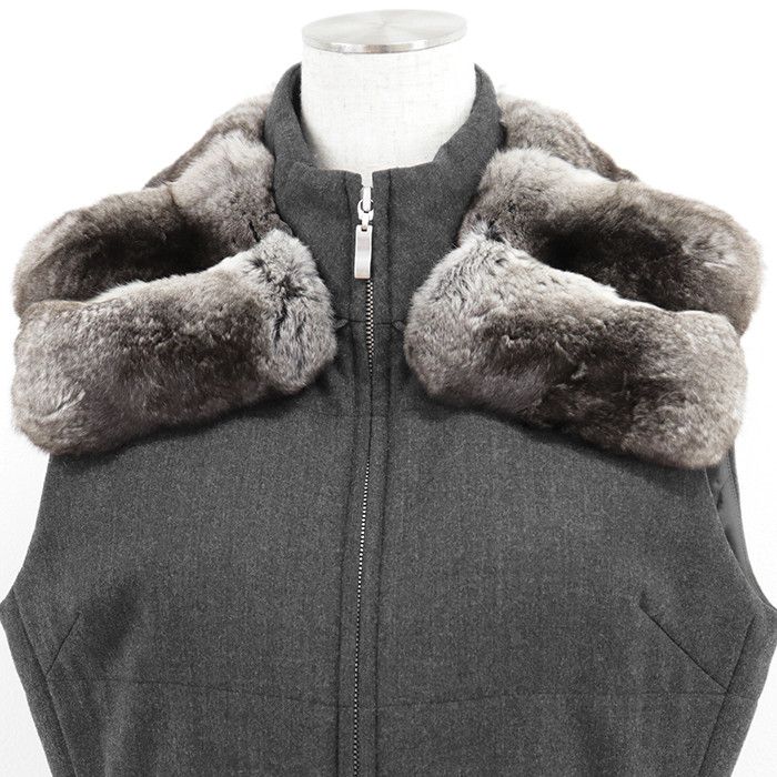 Other Other Foxey Stretch Wool Padded Vest Textile Outerwear DUTY FREE for USA Size ONE SIZE - 2 Thumbnail