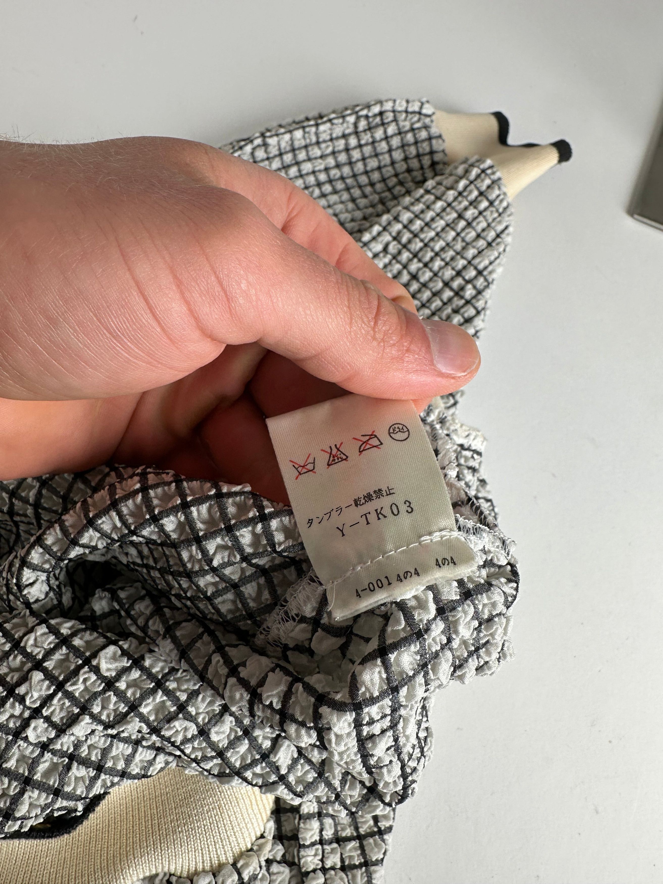 Dior Vintage Sports CD Logo Textured Checkered Pullover Cream Bla Size M / US 6-8 / IT 42-44 - 9 Thumbnail