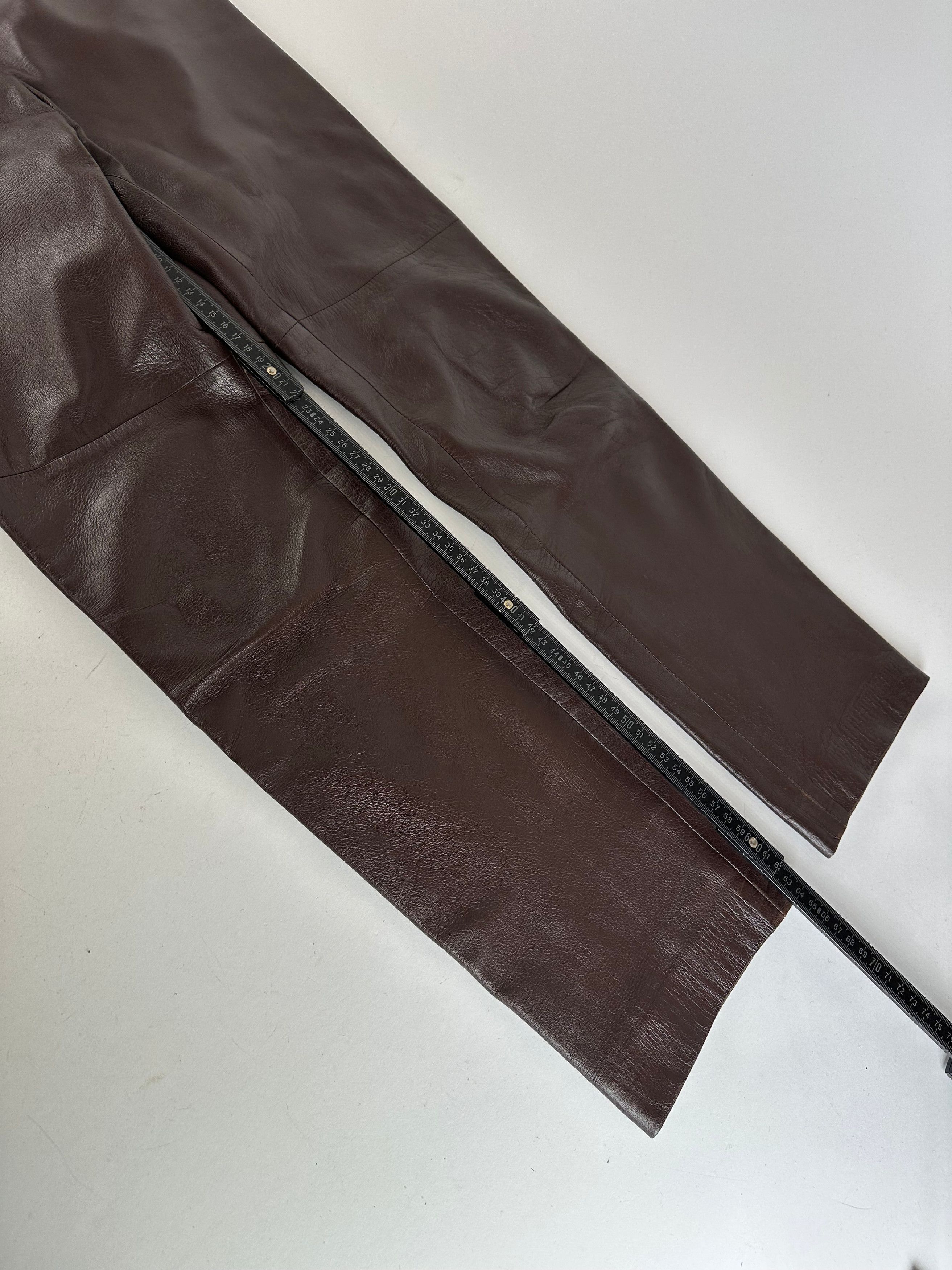 Givenchy Vintage Boutique Lambskin Leather Trousers Brown S Size 27" / US 4 / IT 40 - 8 Thumbnail